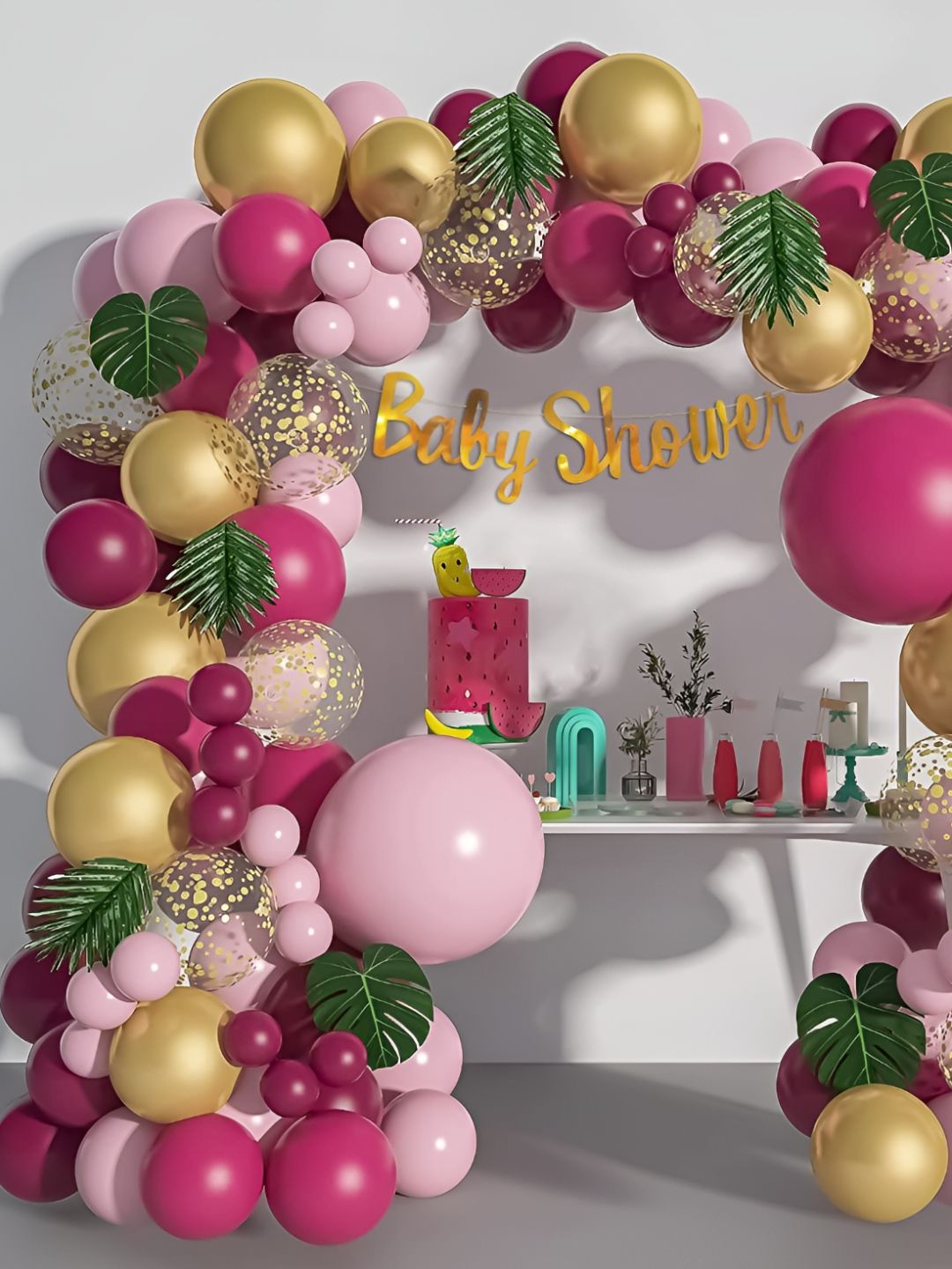 Special You 67-Pcs Pink & Burgundy Balloon Baby Shower Dcor-image-34