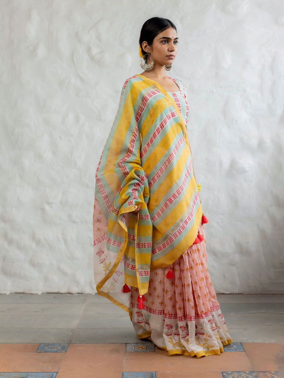 Moda Rapido Floral Zari Pure Cotton Chanderi Saree-picture-38