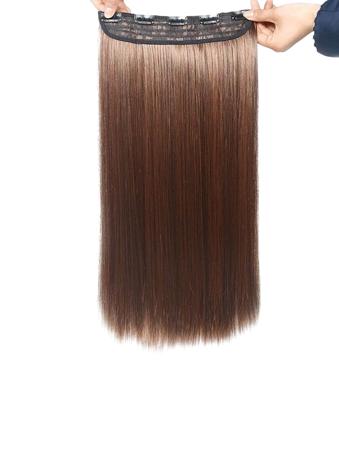 CRIBE Clip-In Straight Locks Hair Extension -Brown - 24 Inch-image-28