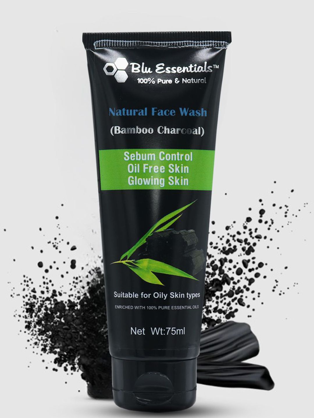 Blu Essentials Bamboo Charcoal Oil Free Skin Face Wash - 75 ml-picture-53