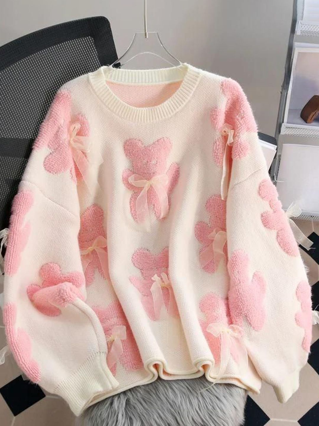 miss mosa by akanksha Alamode By Akanksha Women Pink Riven Cute Woolen Sweater-picture-40