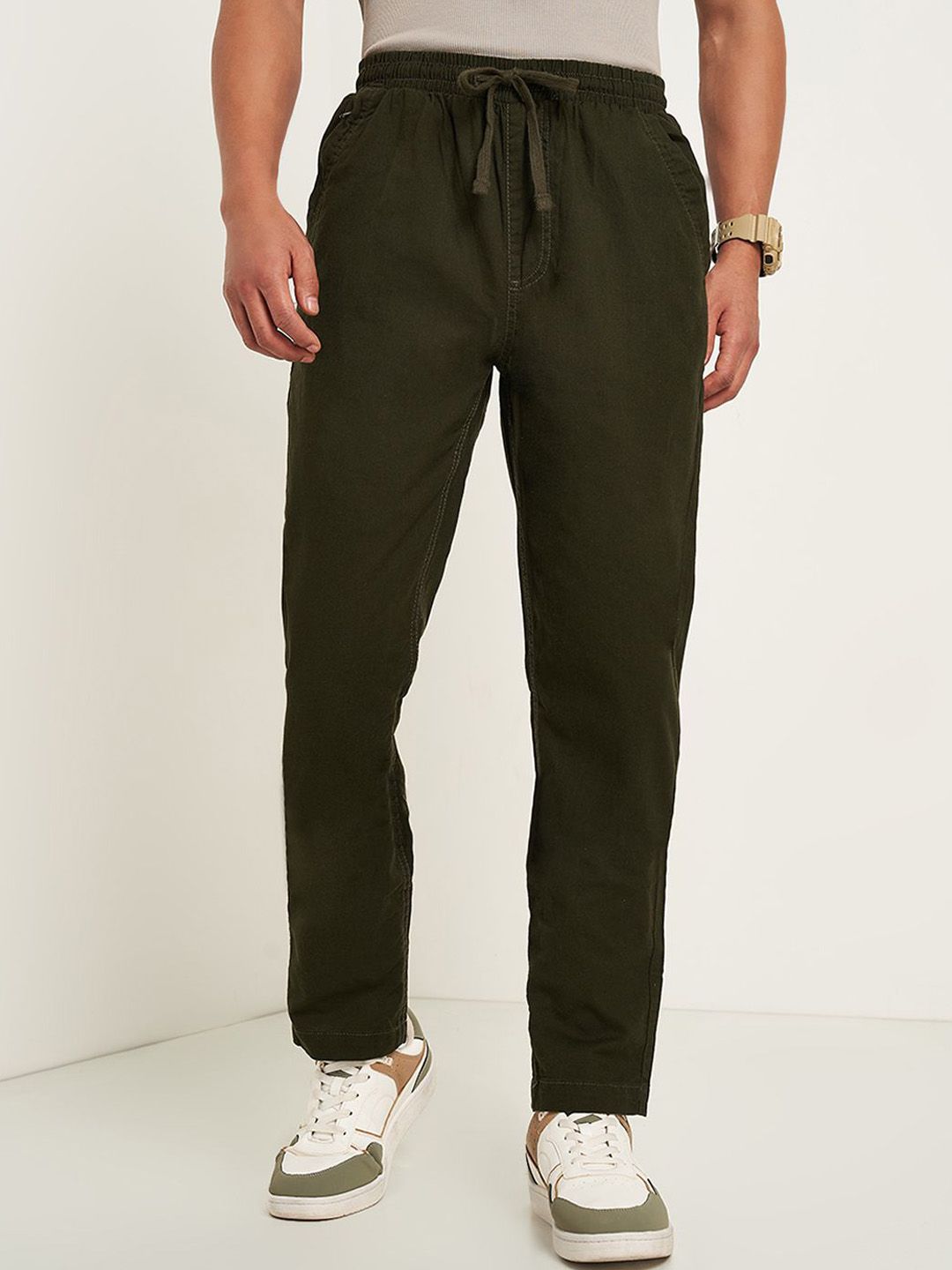 Urban Ranger by pantaloons Men Cotton Regular Fit Trousers-picture-12