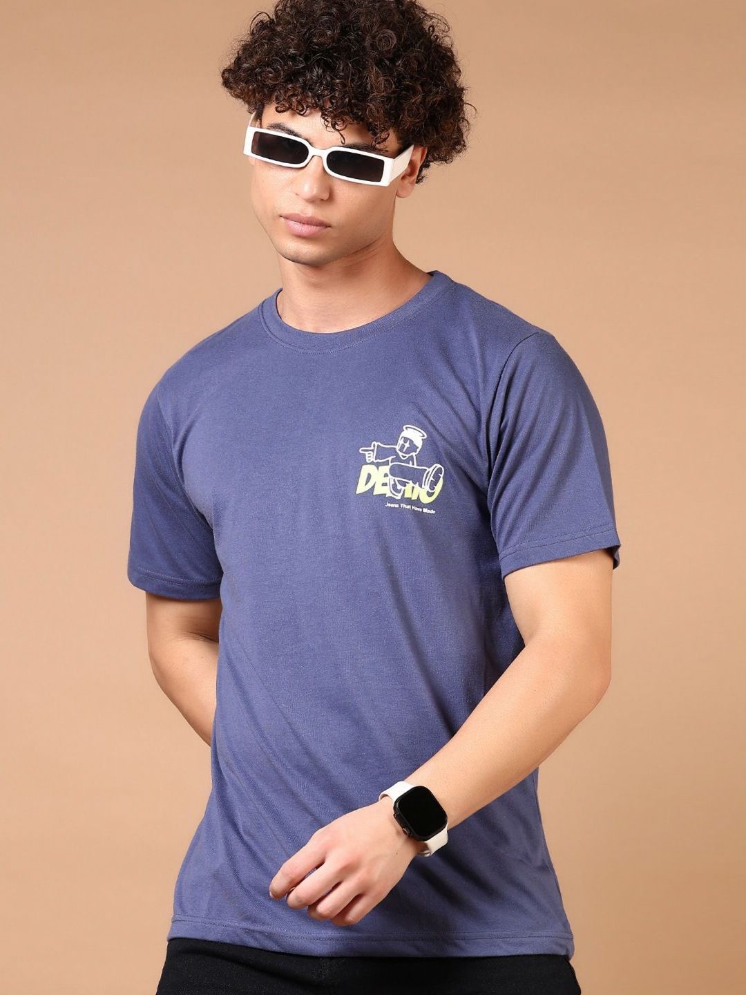 V-Mart Men Graphic Printed Round Neck Cotton T-shirt-picture-34