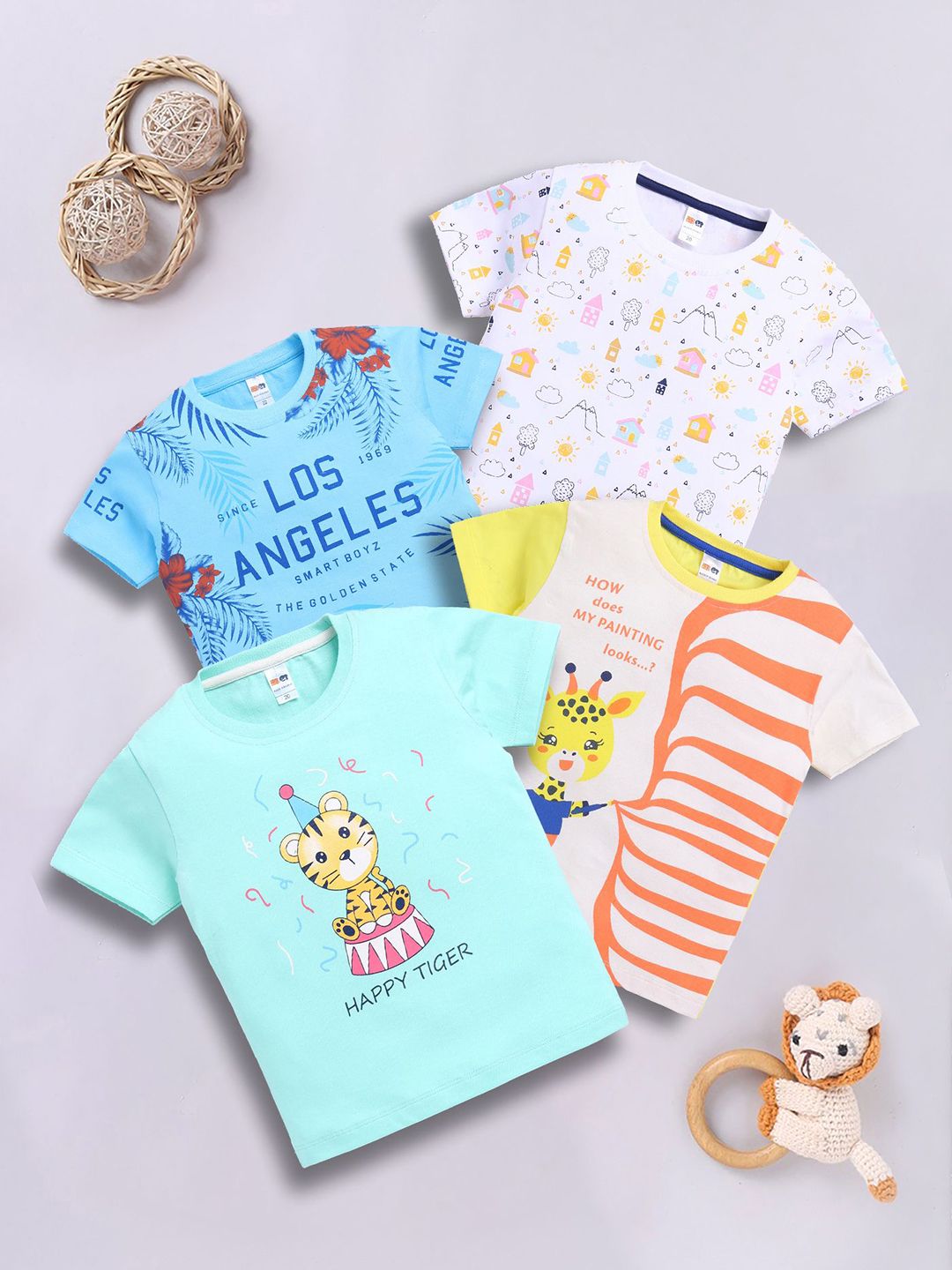 LITTLE NINJA Boys Printed Applique T-shirt-picture-12