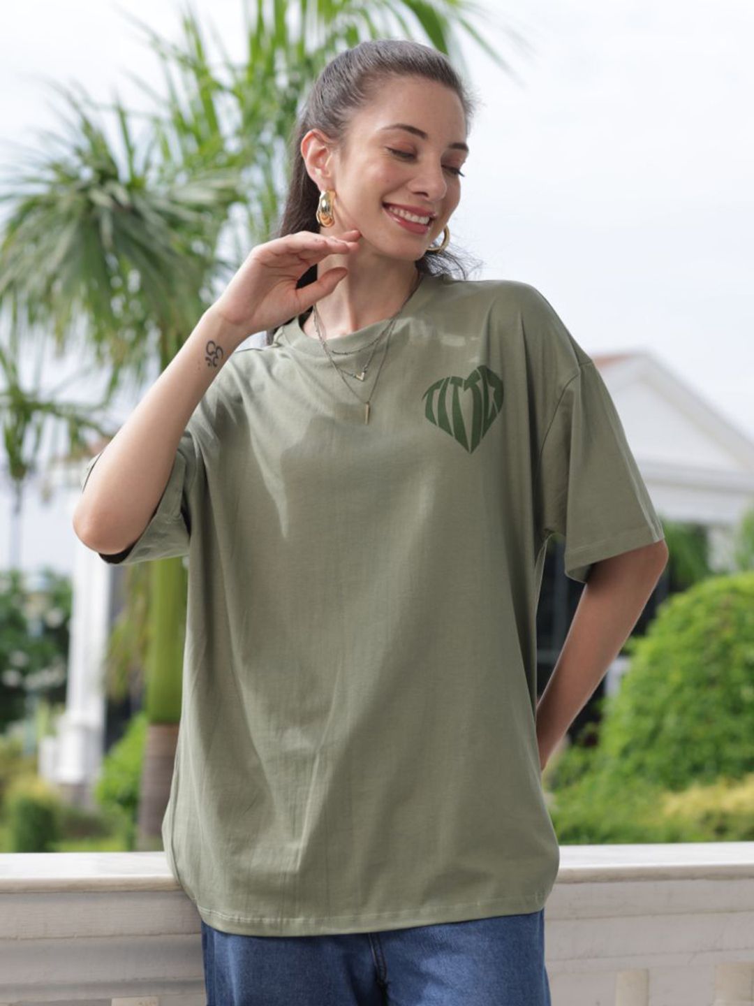 TITTLI Women Typography Printed Drop-Shoulder Sleeves T-shirt-picture-34