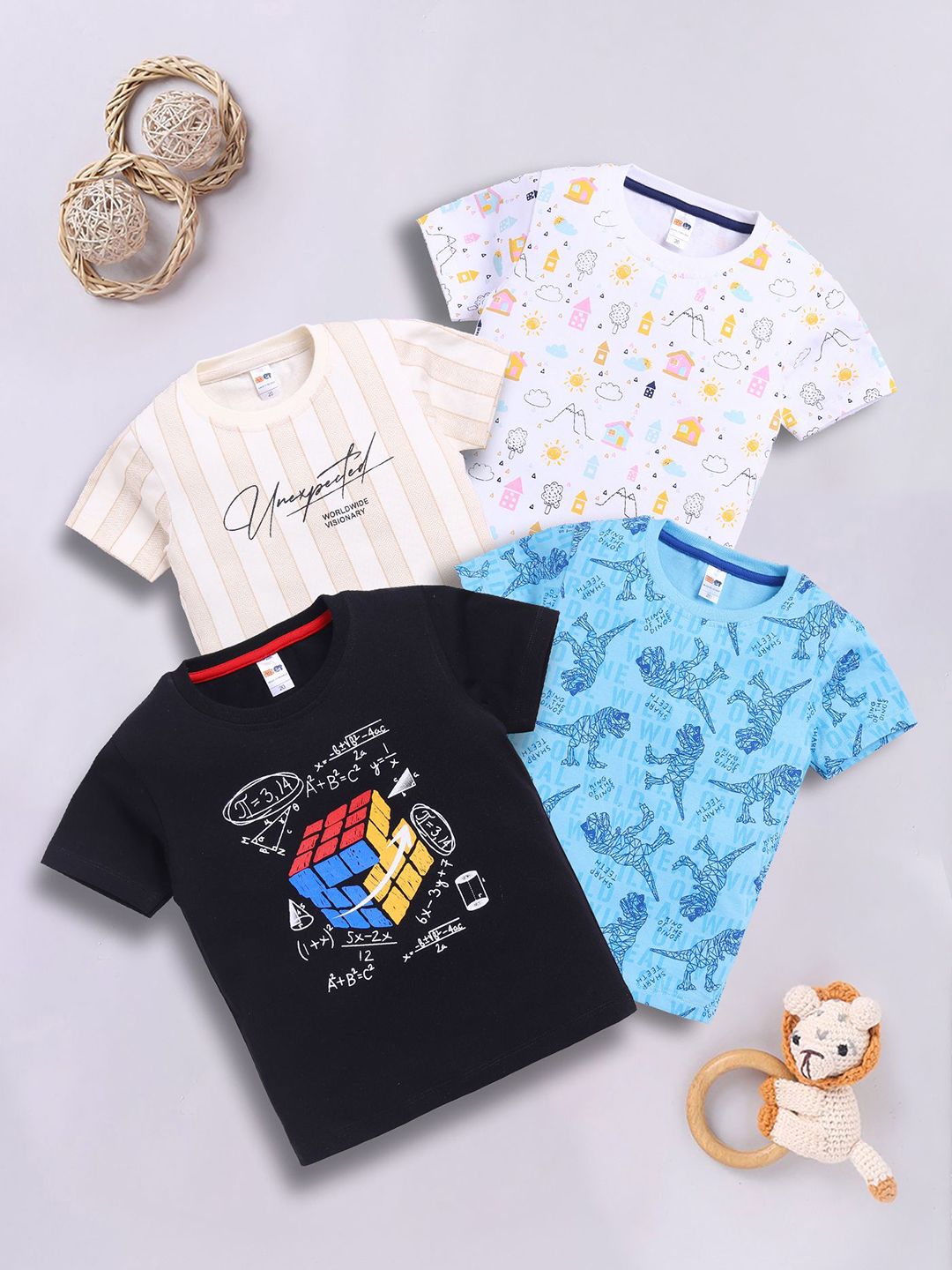 LITTLE NINJA Boys Printed Applique T-shirt-picture-14