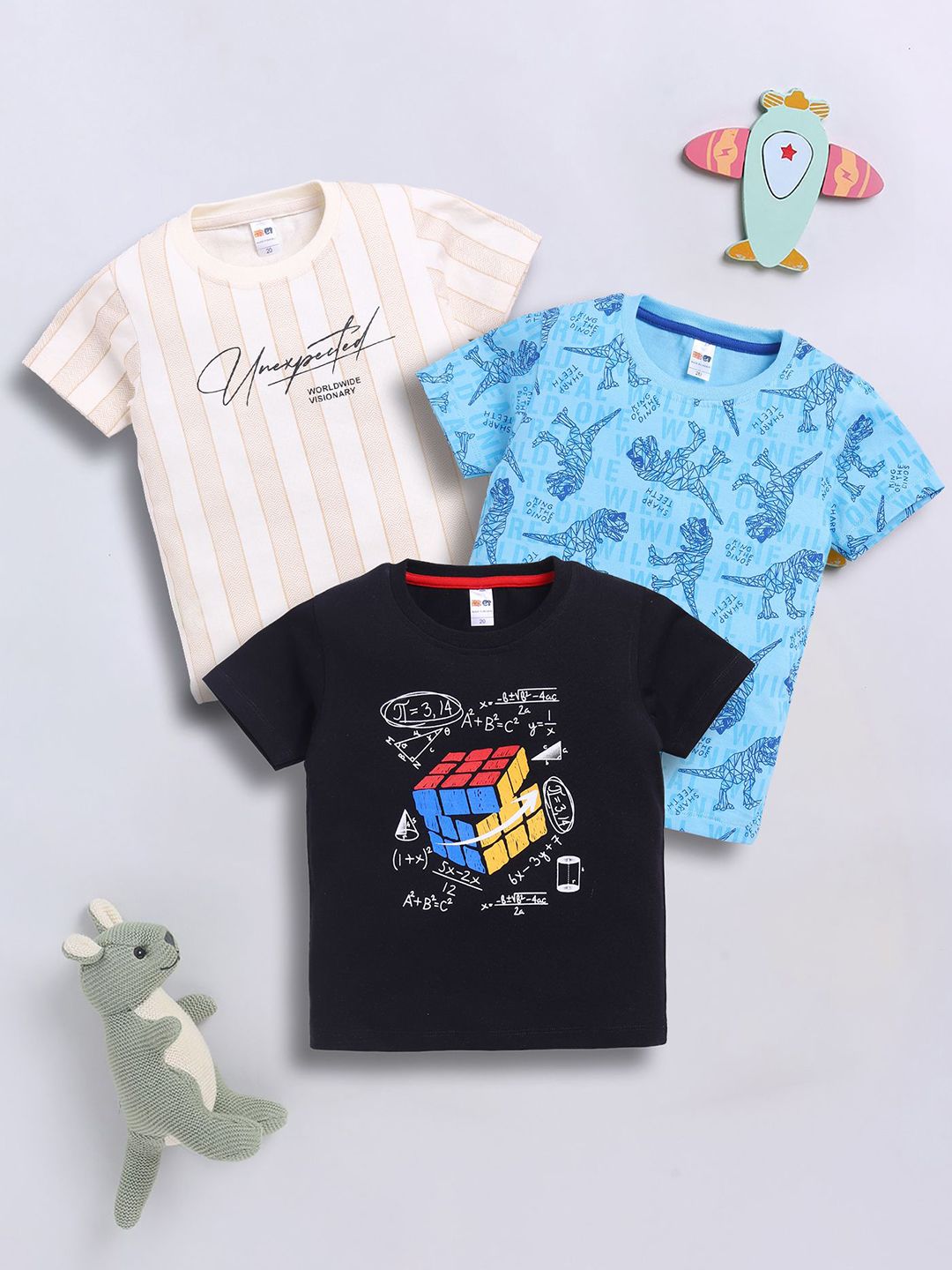 LITTLE NINJA Boys Printed Applique T-shirt-picture-18