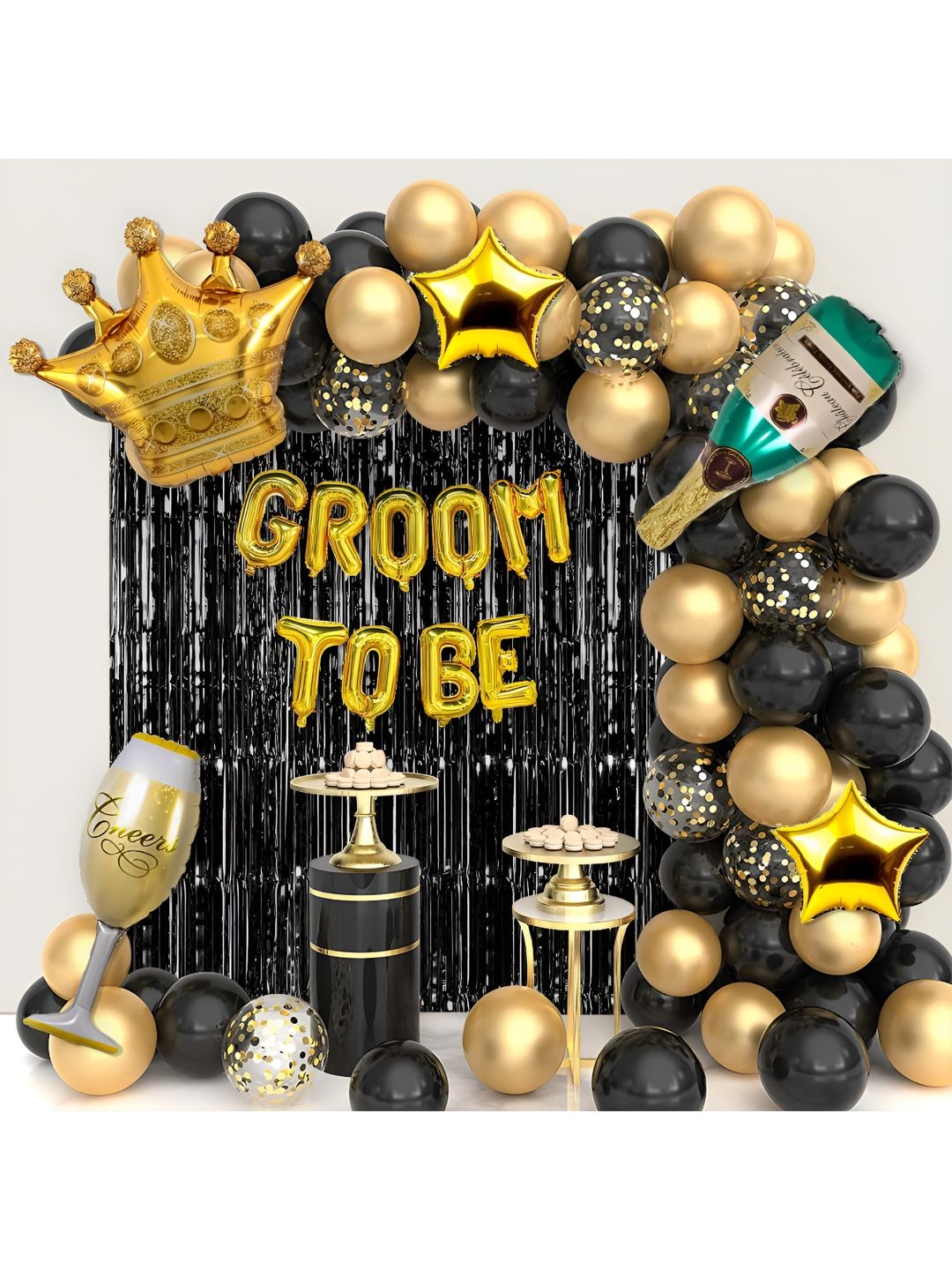 Special You 62 Pcs Black & Yellow Balloons & Banner Festive Decor