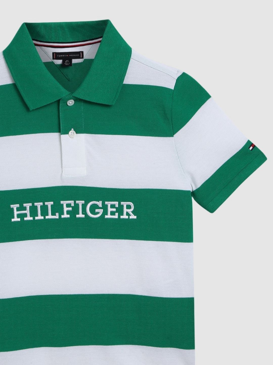 Tommy Hilfiger Boys Striped Polo Collar Cotton T-shirt-picture-39
