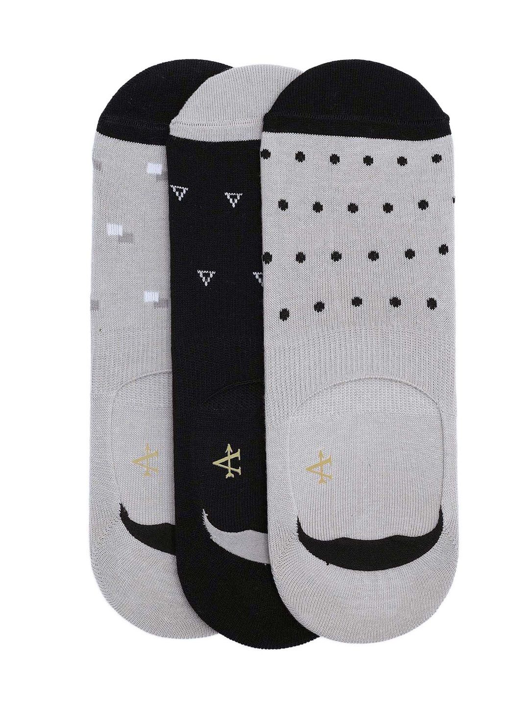 Arrow Men Pack Of 3 Patterned Shoe Liners-picture-34