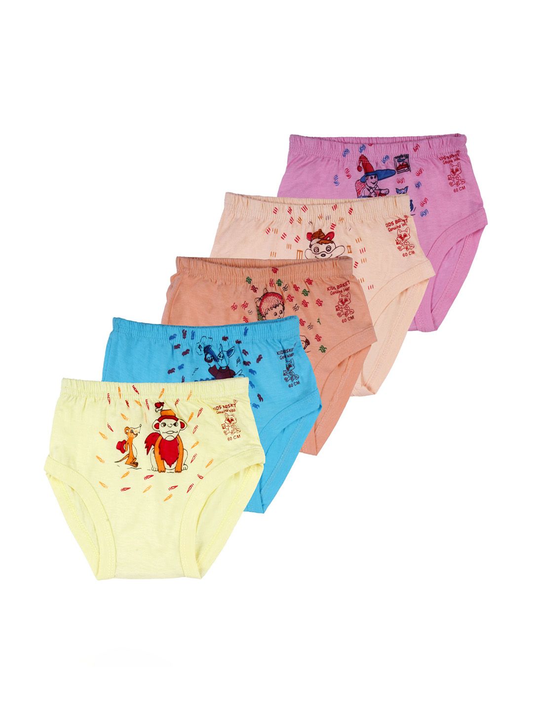 Kids Basket Girls Pack Of 5 Printed Cotton Basic Briefs M-GY-KBFROOTY-JAT-5PC-picture-40