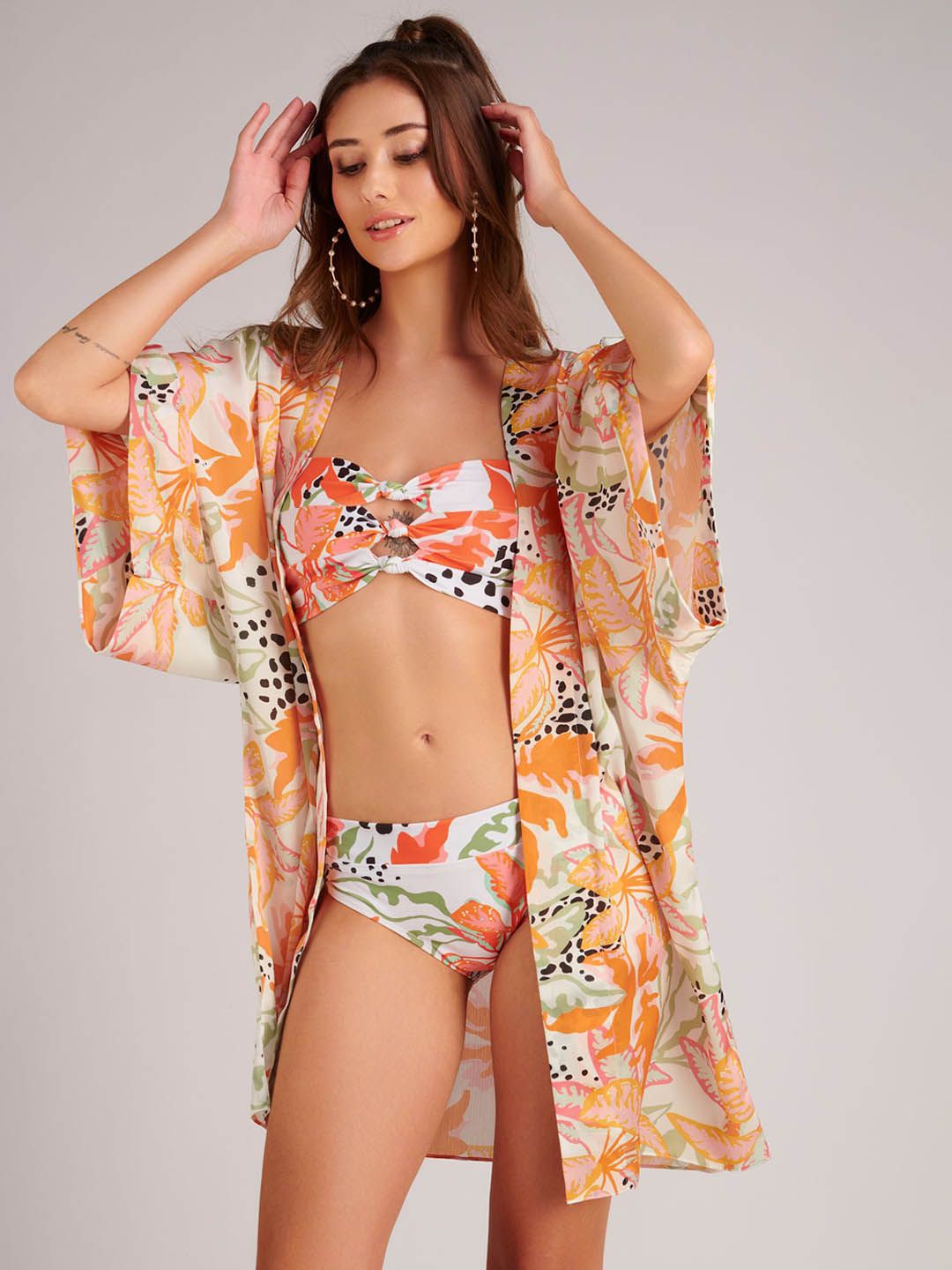 KAI RESORTWEAR Abstract Printed Cover Up Top-picture-41