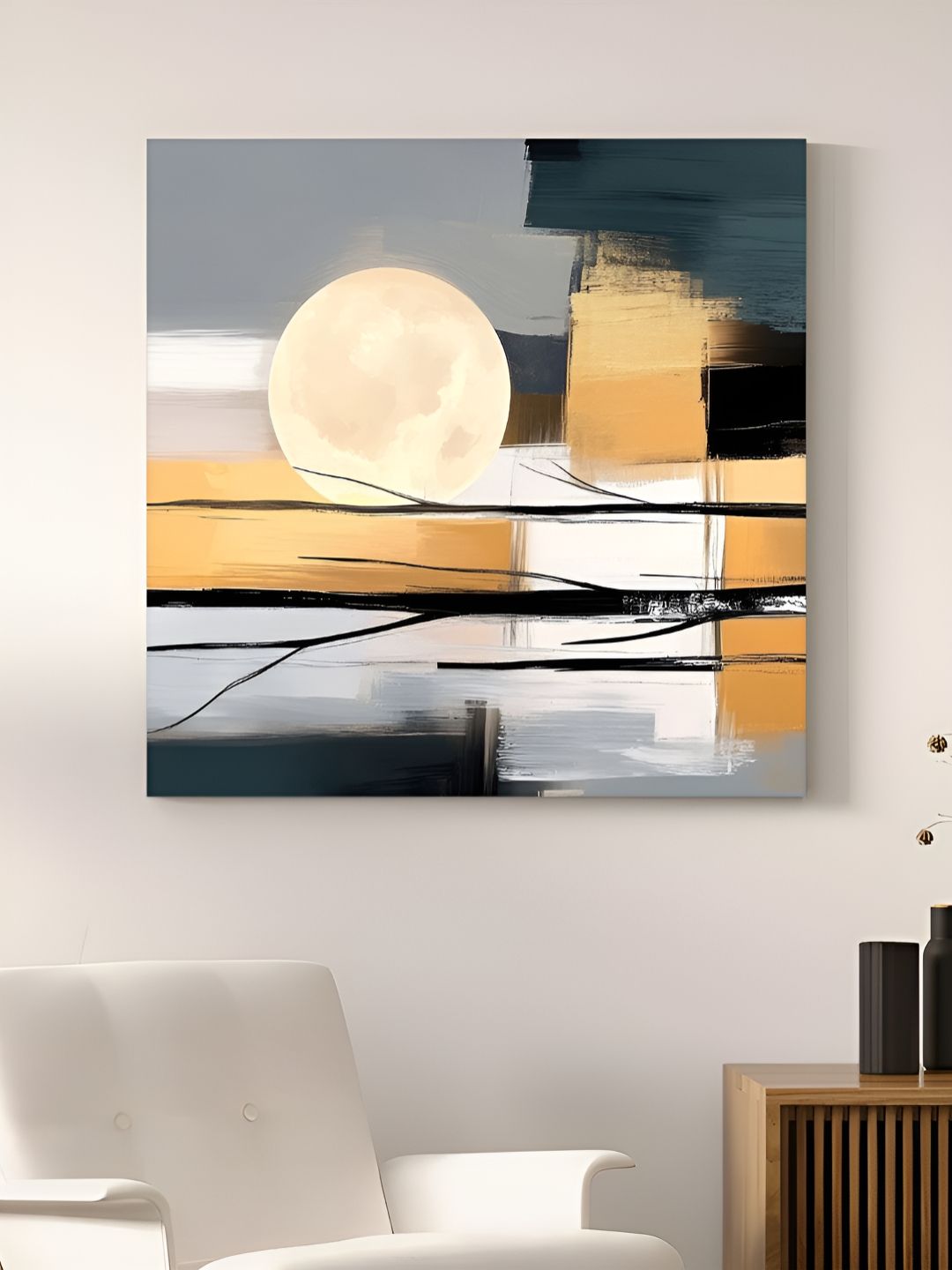 Art Street Black & Grey 1 Piece Abstract Canvas Wall Art-picture-42