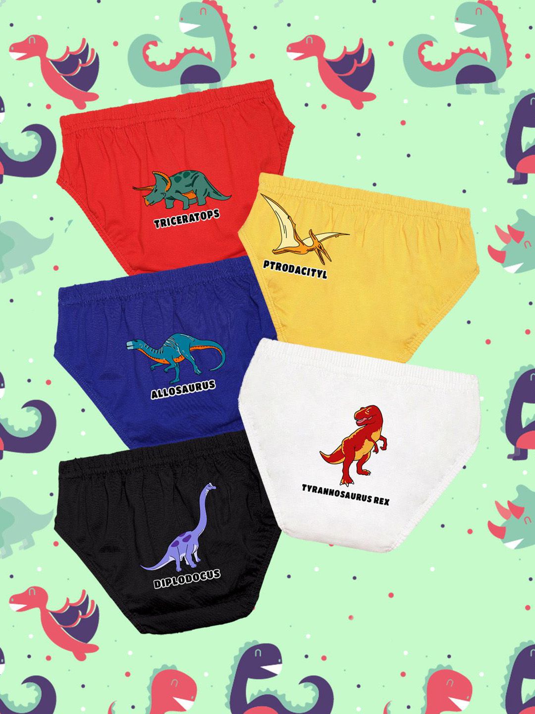 NUSYL Boys Pack Of 5 PrintedCotton Mid-Rise Seamless Basic Briefs NUBCBRFPO5.0063-picture-44