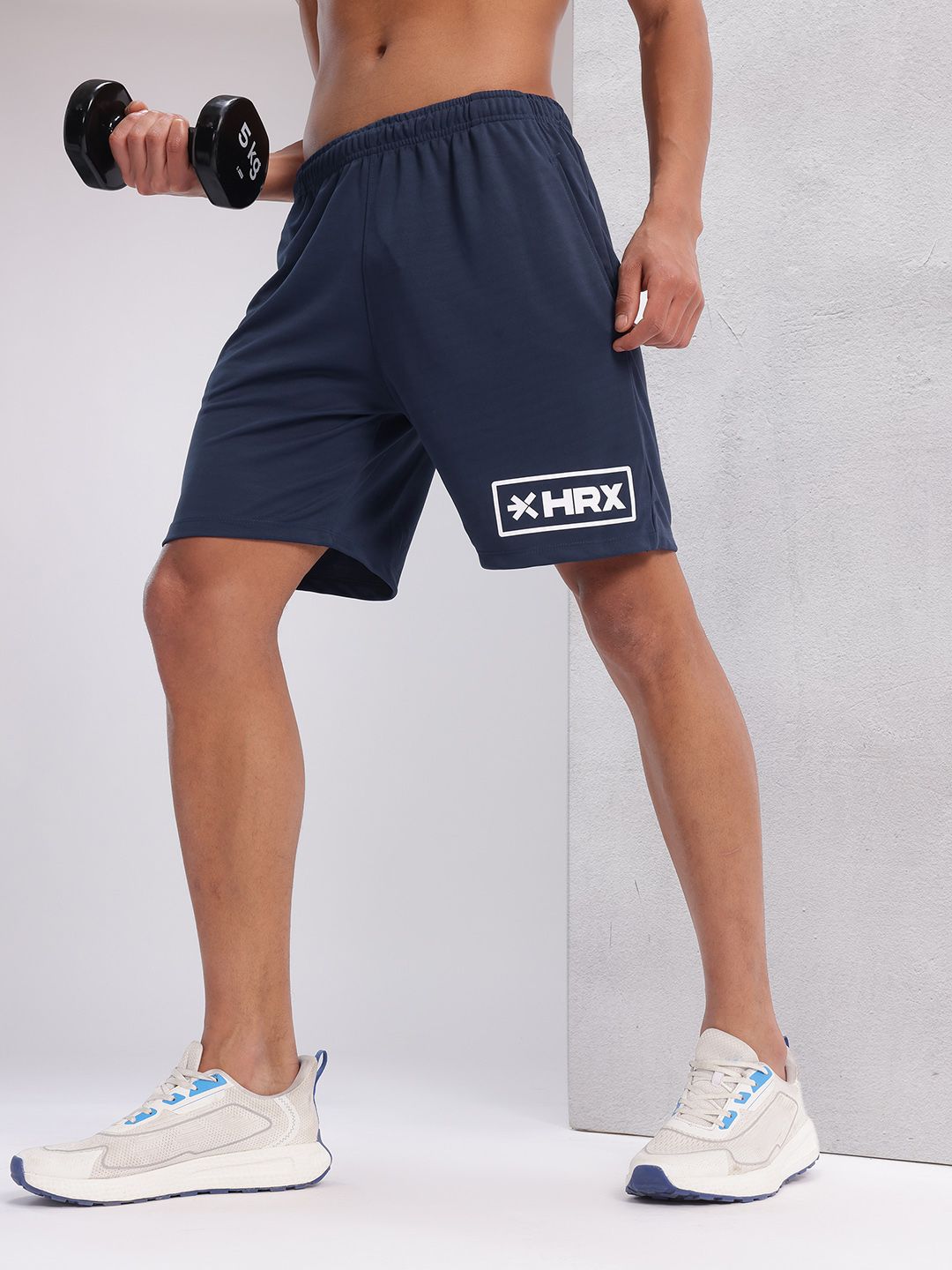 HRX by Hrithik Roshan Men Brand Logo Print Regular Fit Rapid-Dry Training Shorts-image-23