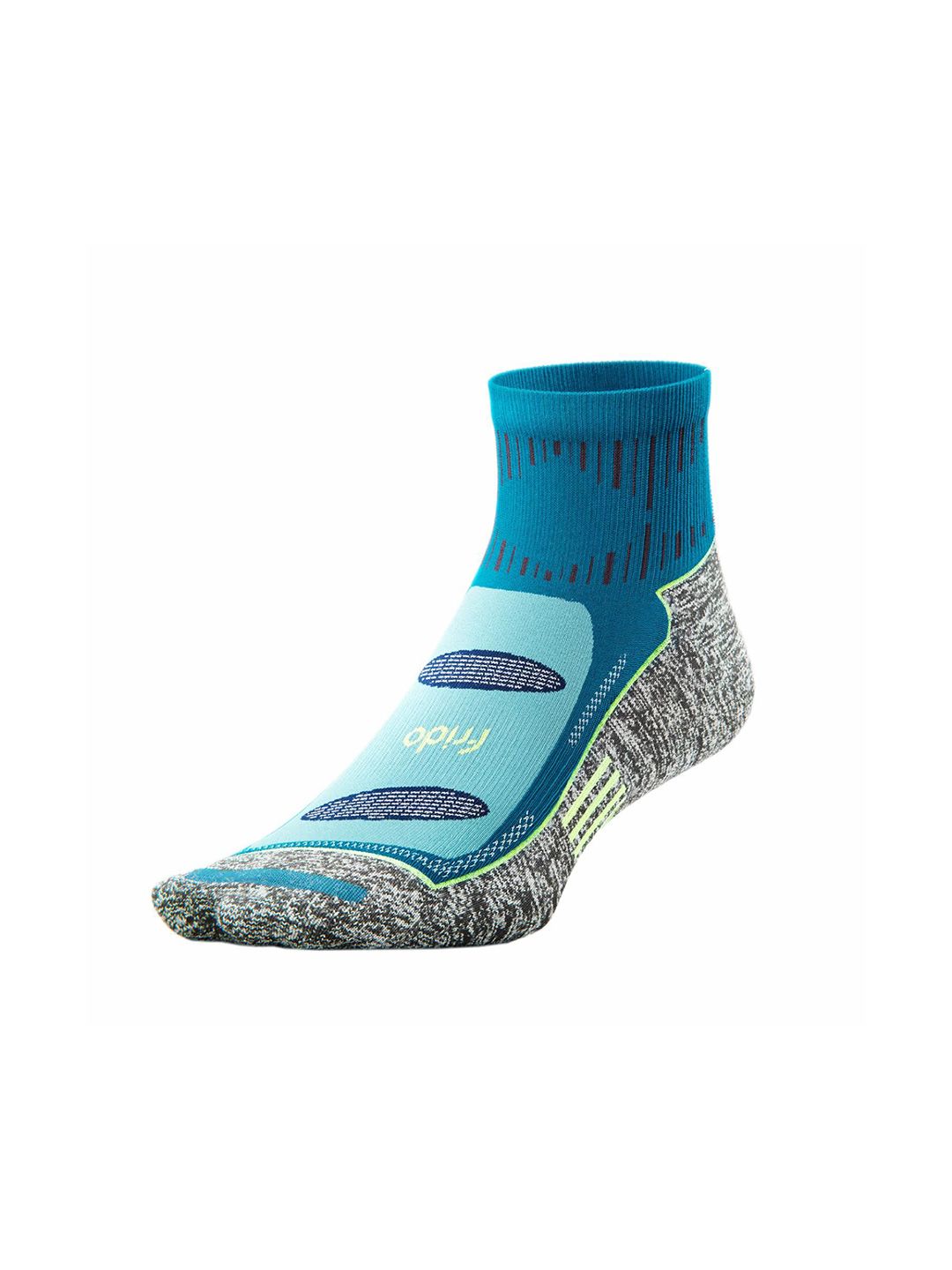Frido Unisex Cyan Large Active Quarter Length Socks-image-8