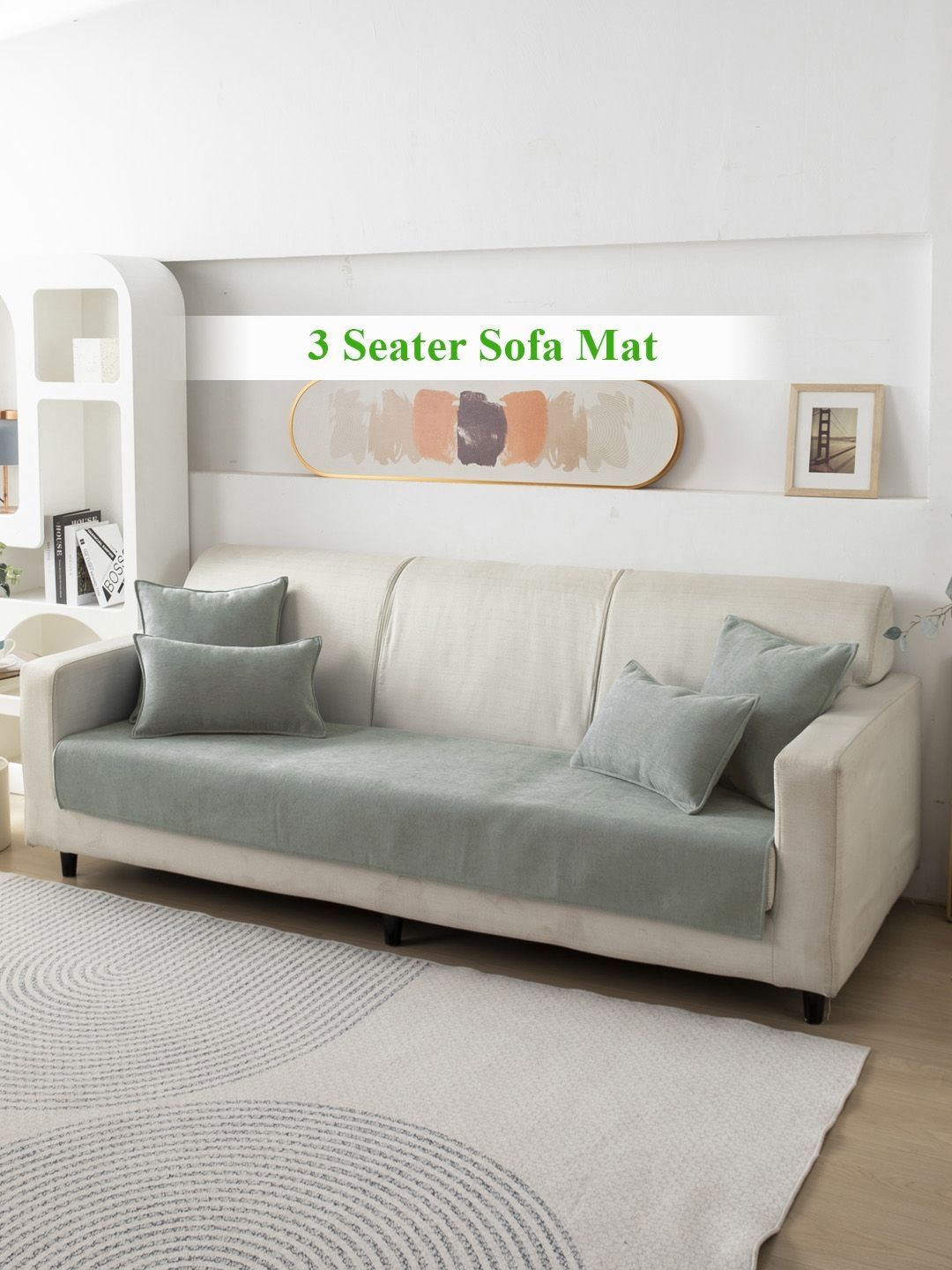 HOKIPO Grey 3-Seater Premium Chenille Sofa Cover-image-30