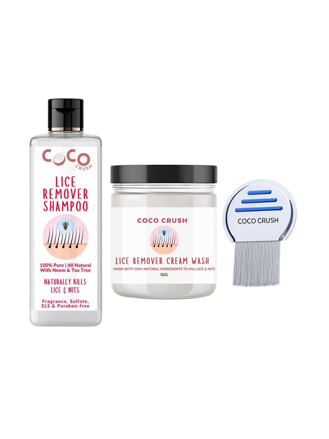 Coco Crush Set Of 3 Lice Removal Hair Cream - 50 g, Shampoo - 100 ml & Comb-image-28