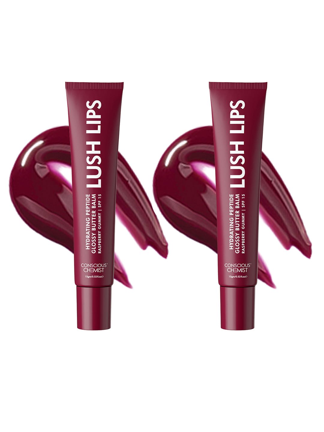 Conscious Chemist Set of 2 Multi Peptide & Shea Butter Infused Lip Balm - Raspberry Gummy-picture-26