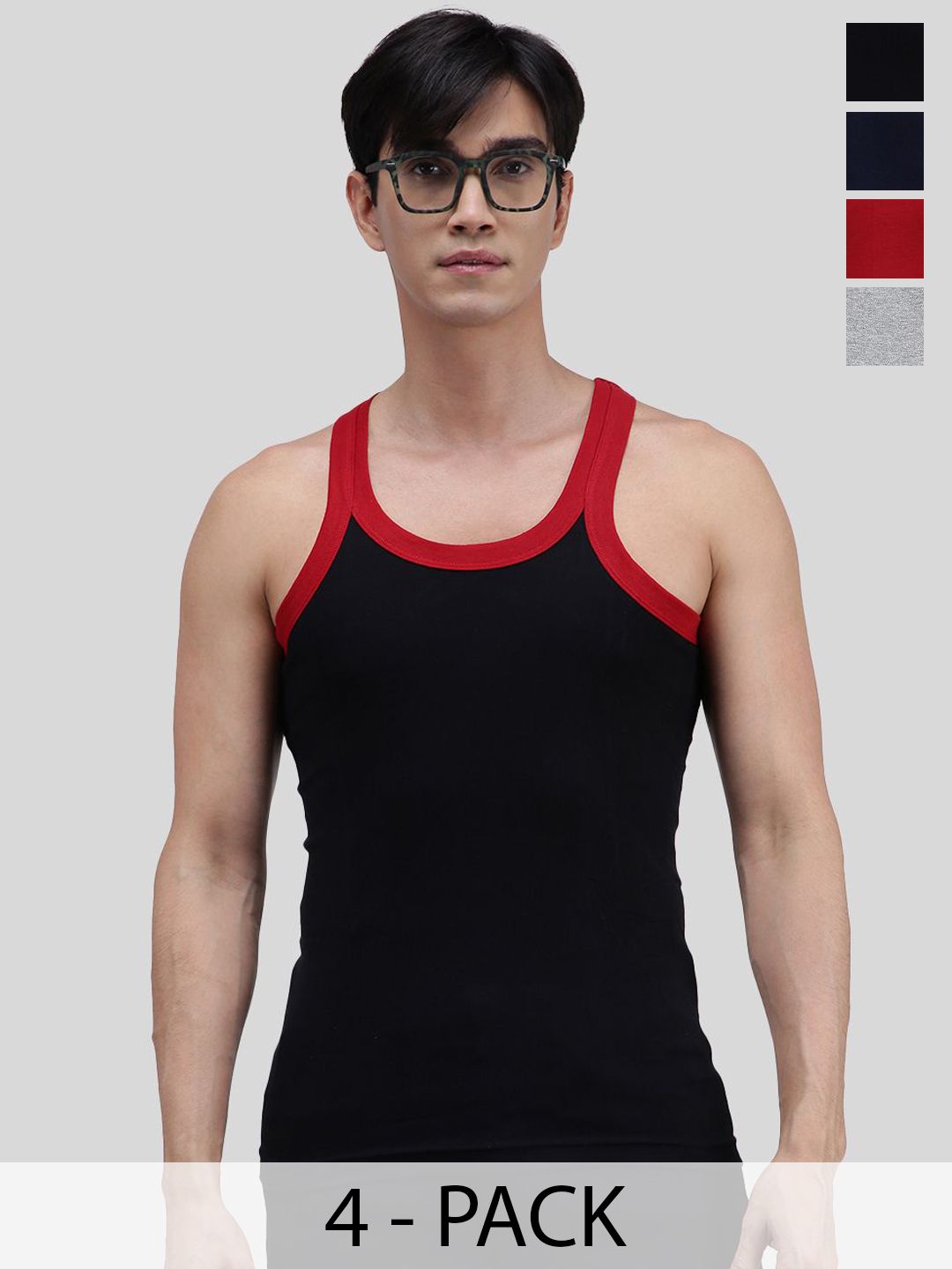AMUL COMFY Pack Of 4 Assorted Pure Cotton Innerwear VestsAC-GVEST-ASST-XS-4PC-picture-24