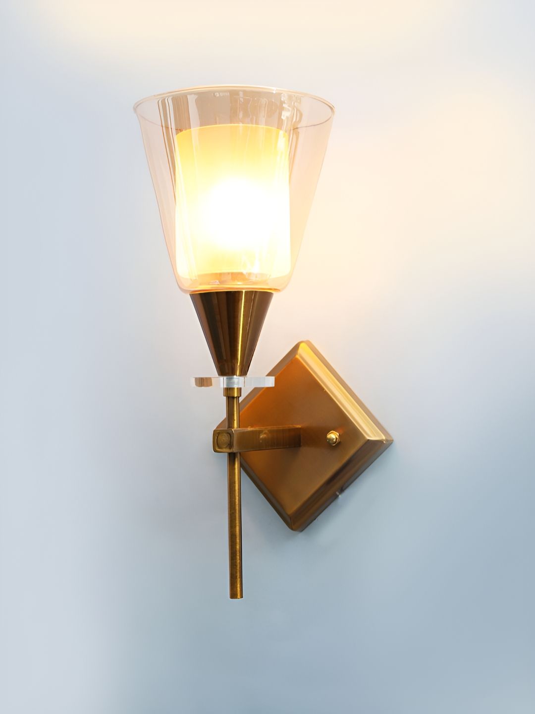 SHREE KALA HOME DECOR Brown & White Metal Traditional Abstract Shaped Shaped Wall Lamp-picture-54