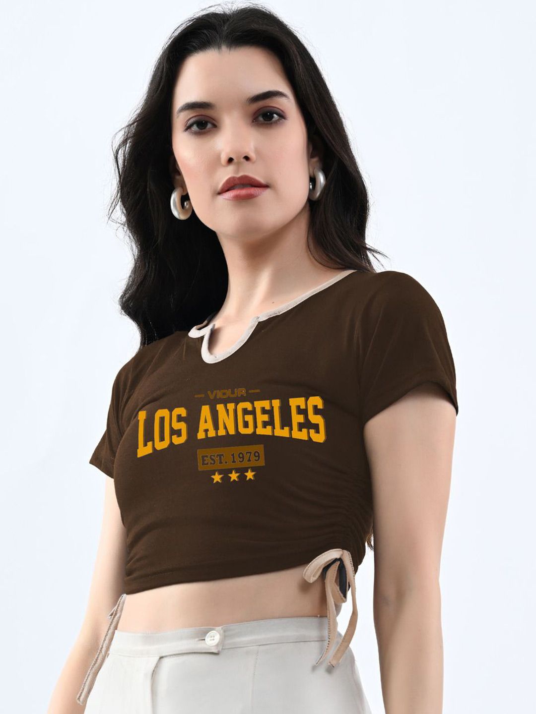 Moda Rapido Print Cotton Crop Top-picture-10