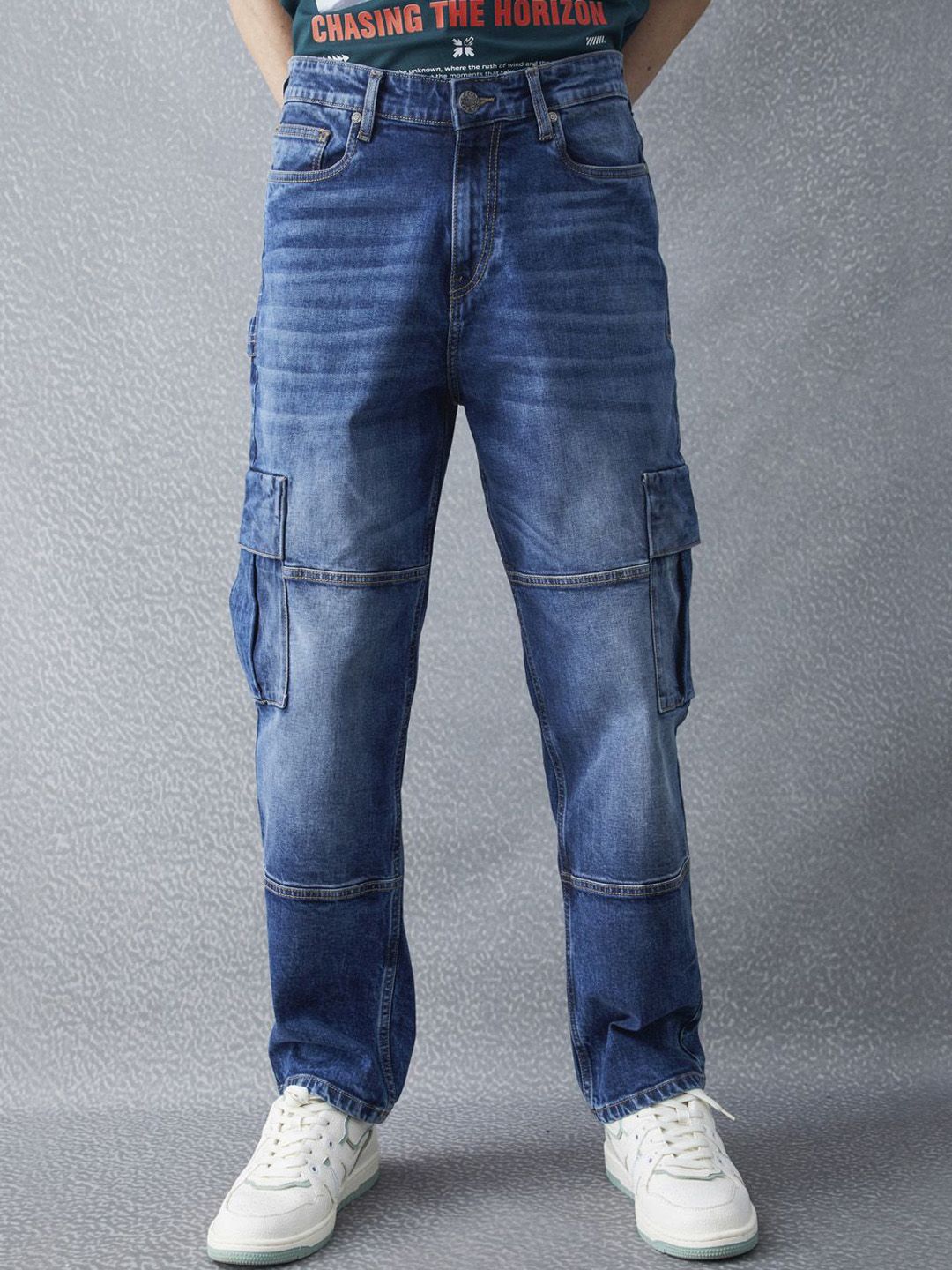 VOLTEDGE Men Relaxed Fit Cargo Stretchable Jeans-picture-11