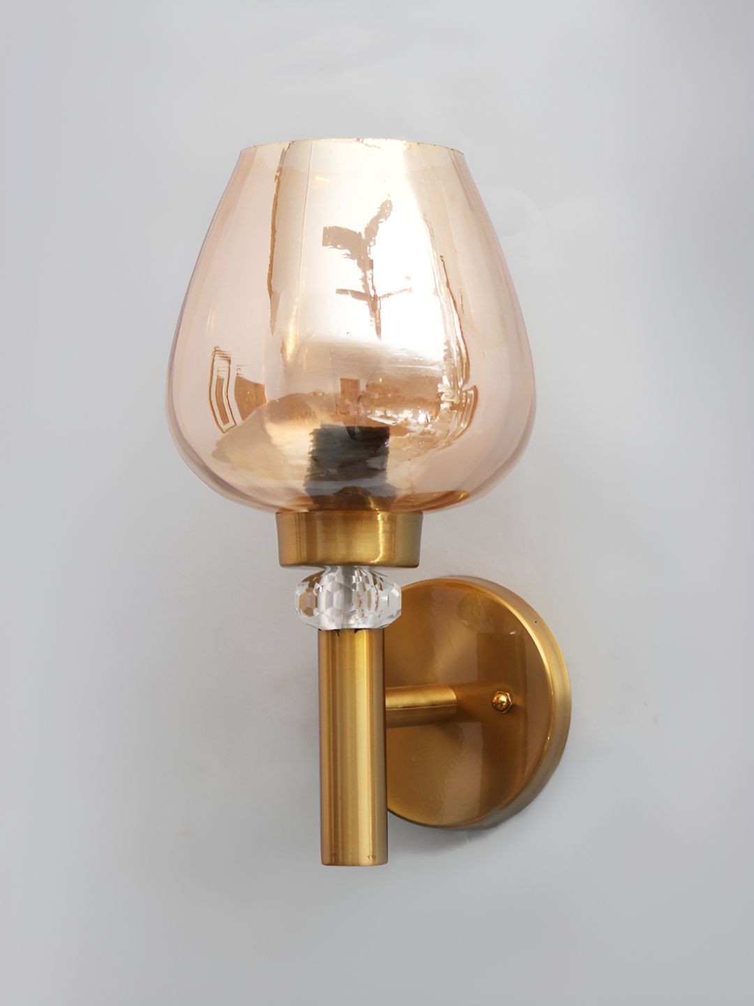 SHREE KALA HOME DECOR Brown & Gold-Toned Metal Traditional Abstract Shaped Shaped Wall Lamp-picture-18