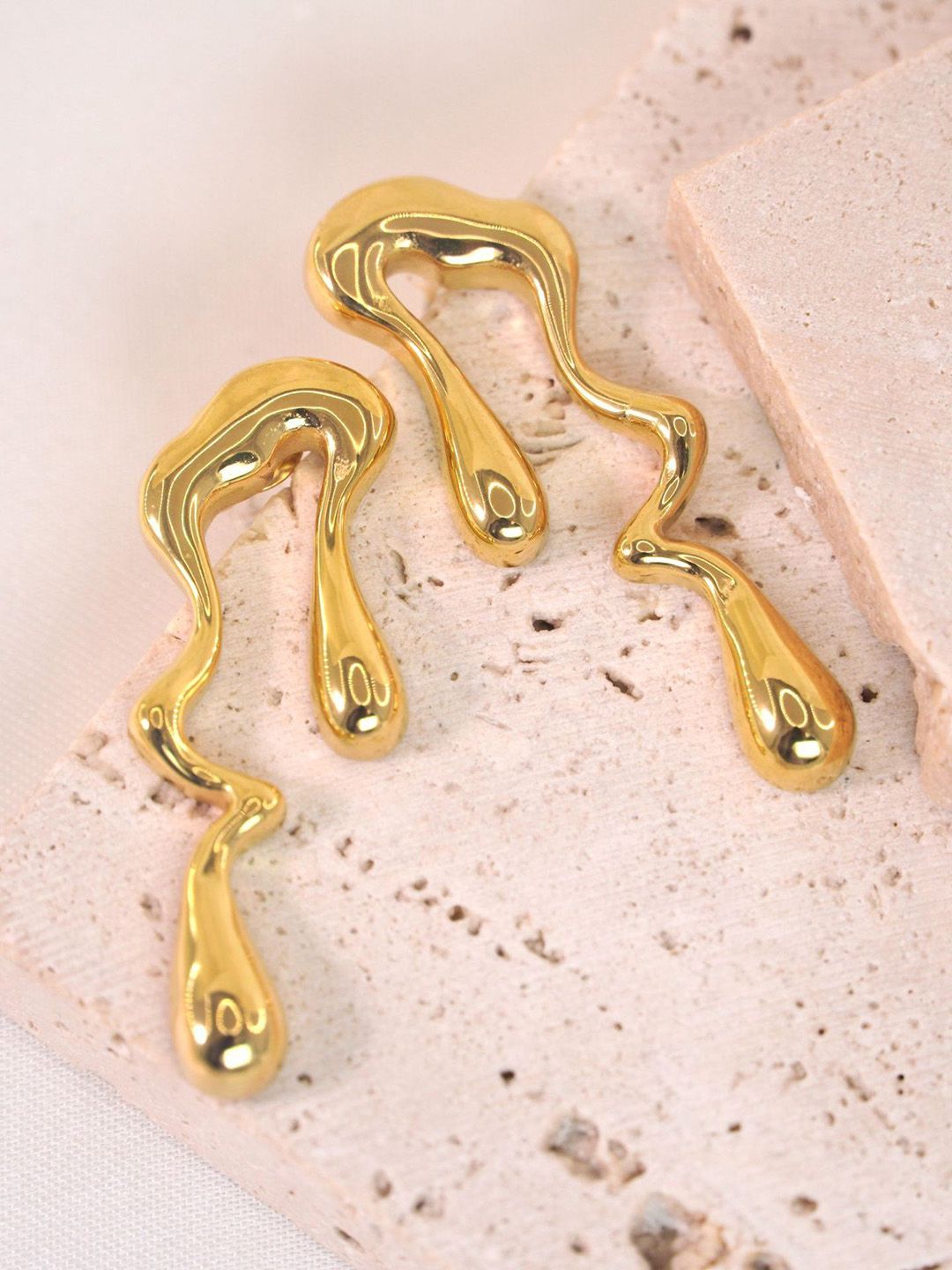 DIVASTRI Gold Plated Geometric Shaped Studs-picture-21