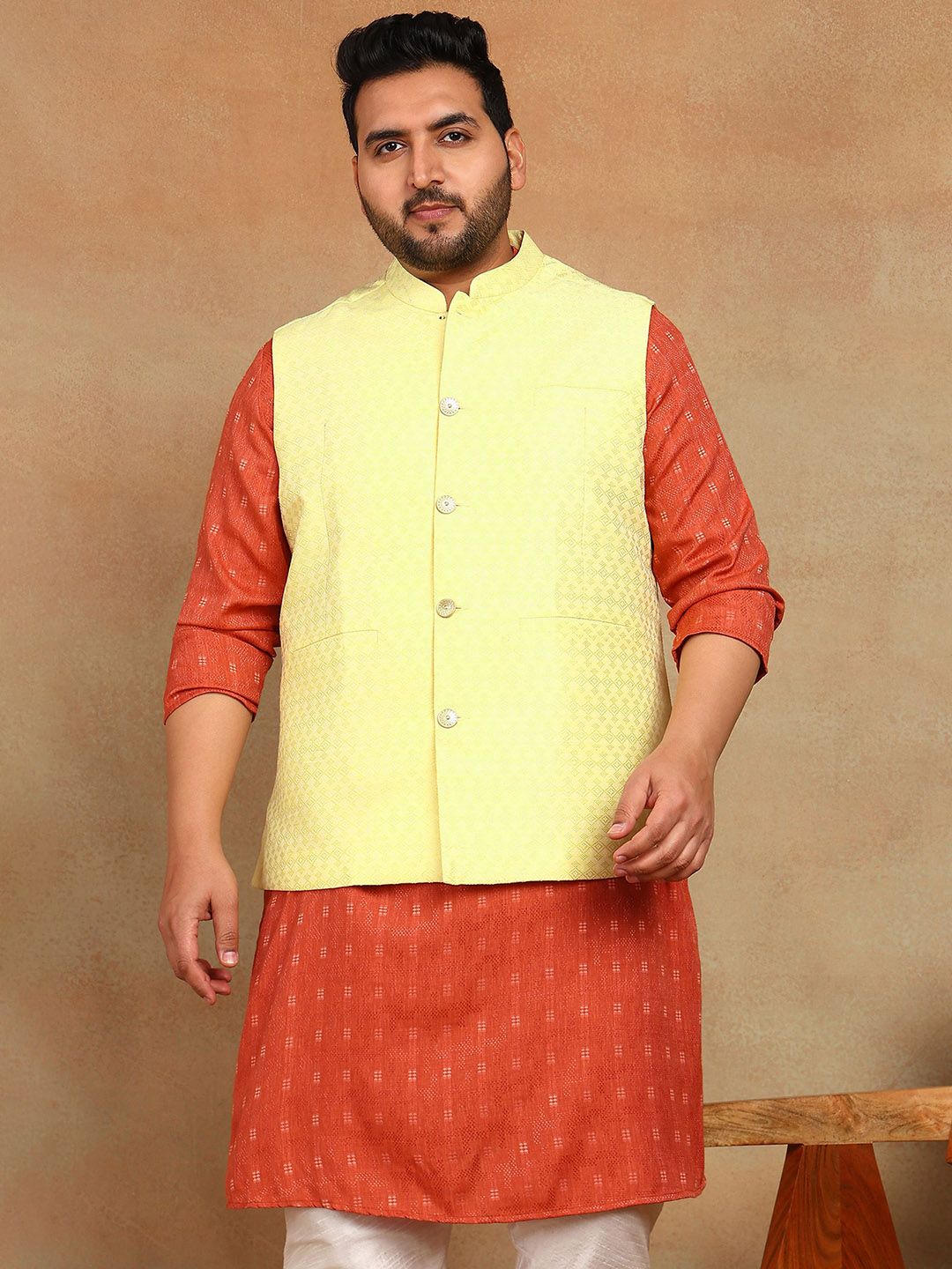Sztori Printed Mandarin Collar Nehru Jacket-picture-15