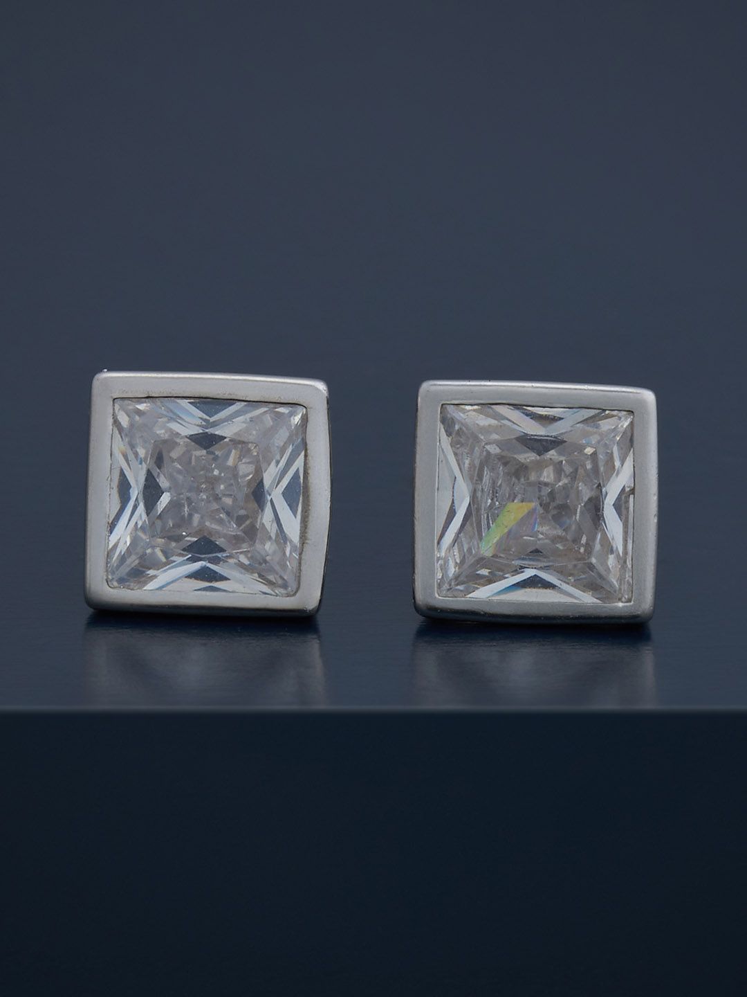 Kushal's Fashion Jewellery 92.5Silver Rhodium-Plated Zircon Classic Studs-picture-42