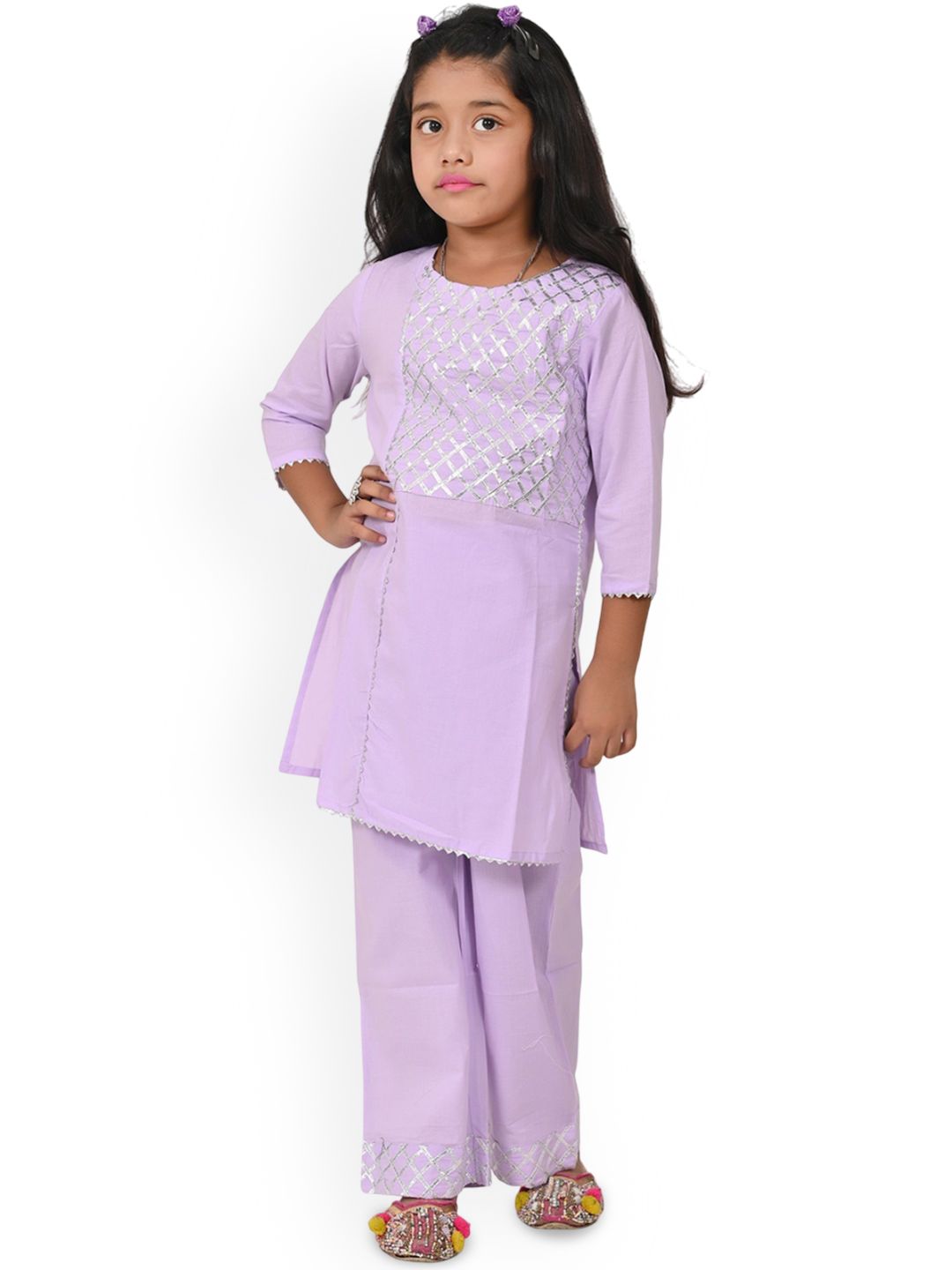 Megha Overseas Girls Gotta Patti Kurta with Pyjamas-image-6