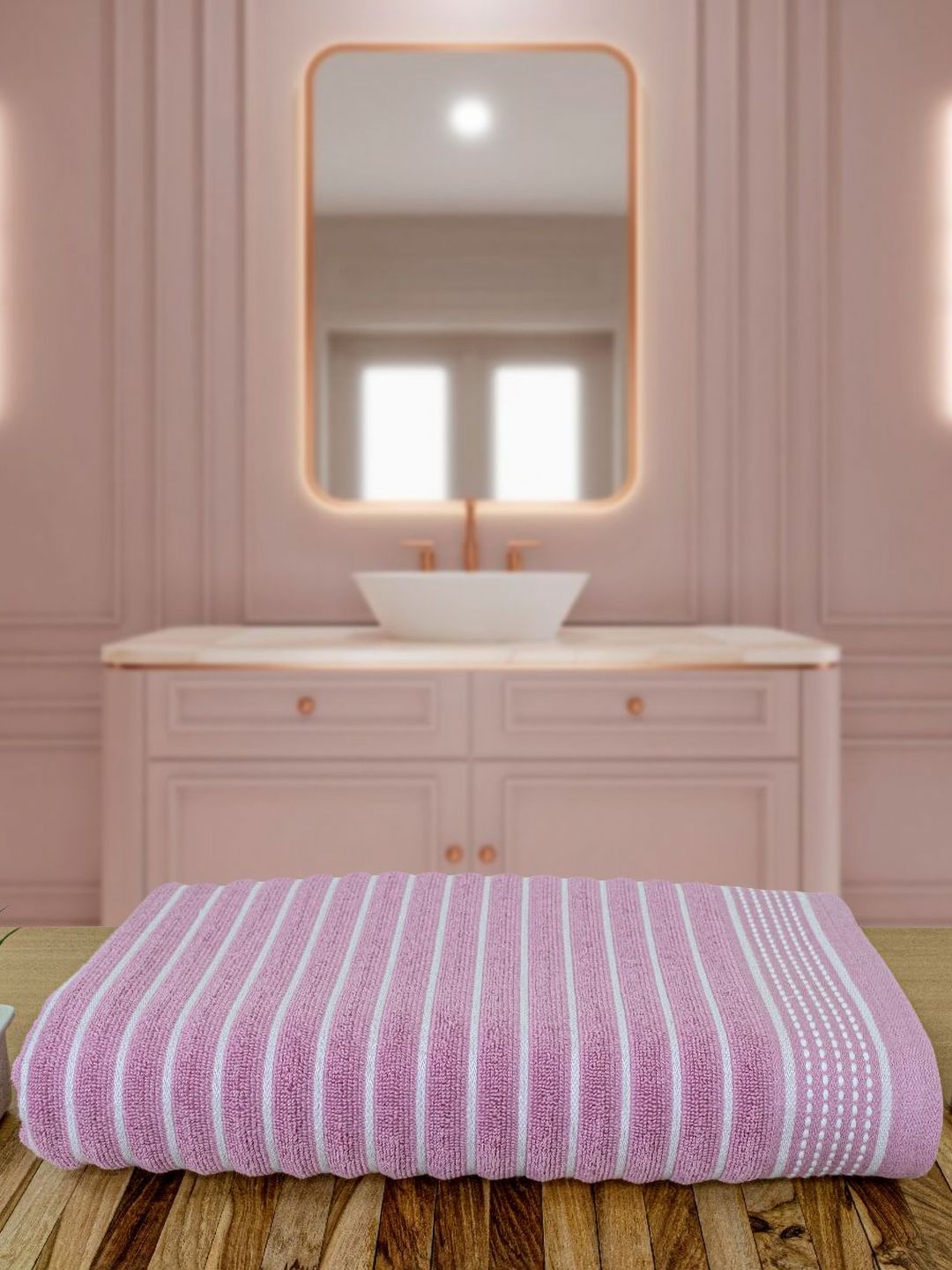 Myntra Elegant Homes Purple & White 1 Printed Cotton 525 GSM Bath Towel-picture-37