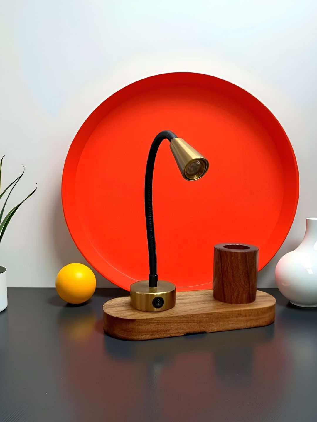 Artica Brown and Black Wooden Rectangle Shaped Table Lamp-picture-13