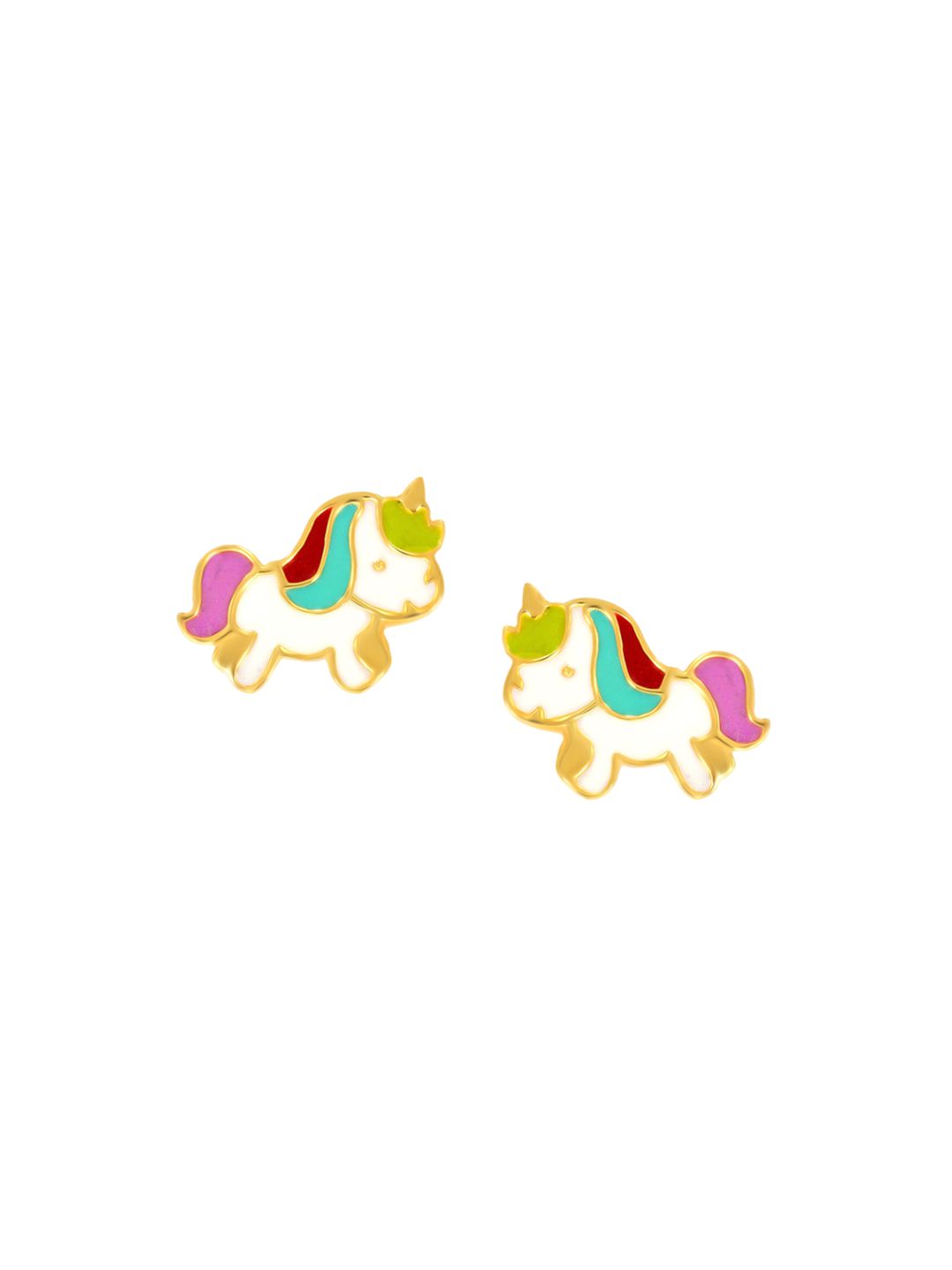 BHIMA 22K BIS Hallmark 916 Purity Yellow Gold Unicorn Kids Earring-picture-39