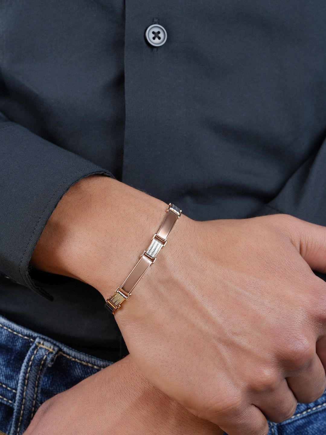 Zavya 925 Pure Silver Rhodium-Plated Link Bracelet-picture-38
