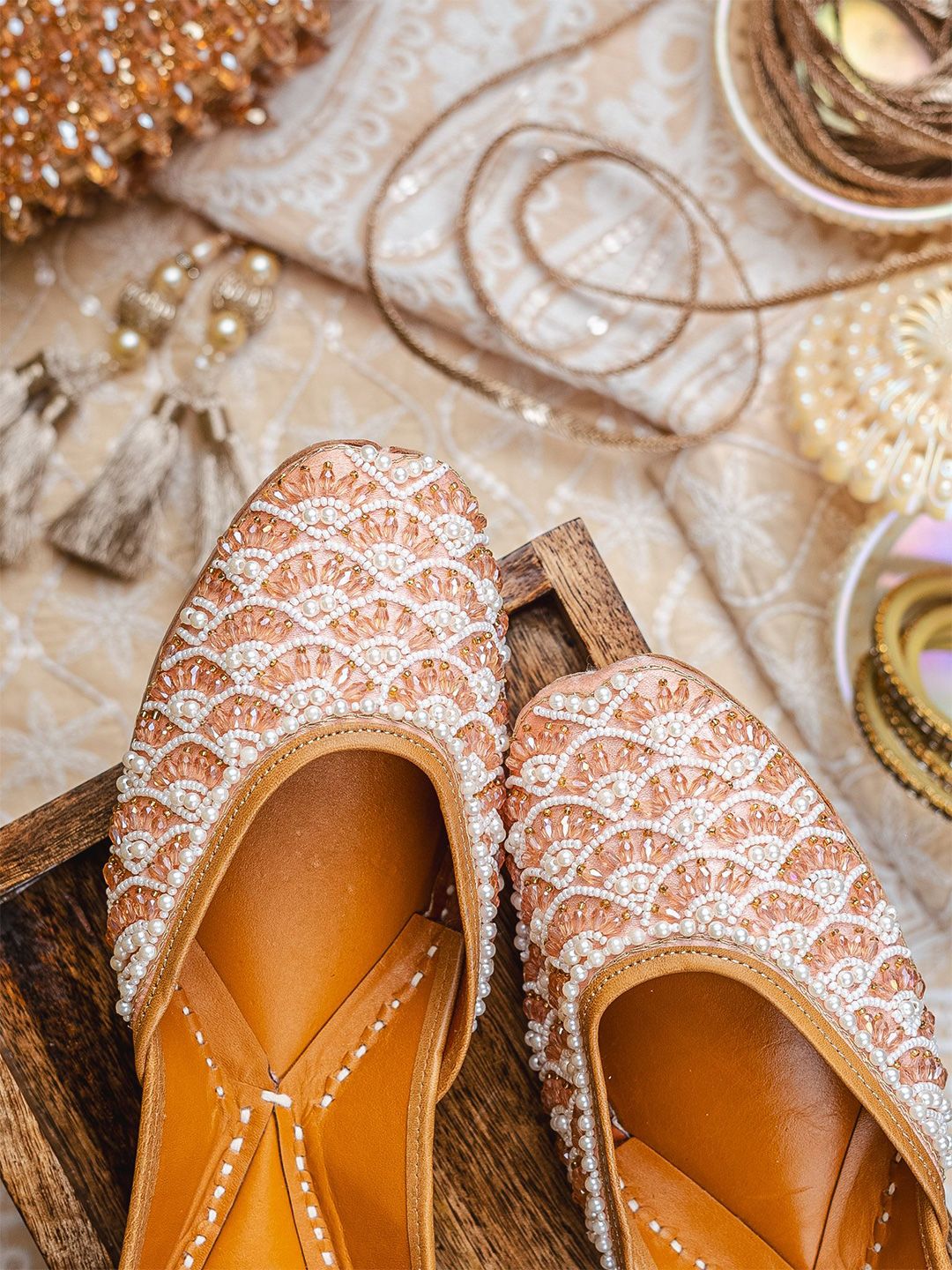 NR By Nidhi Rathi Women Embellished Ethnic Mojaris with Embroidered Flats-picture-29