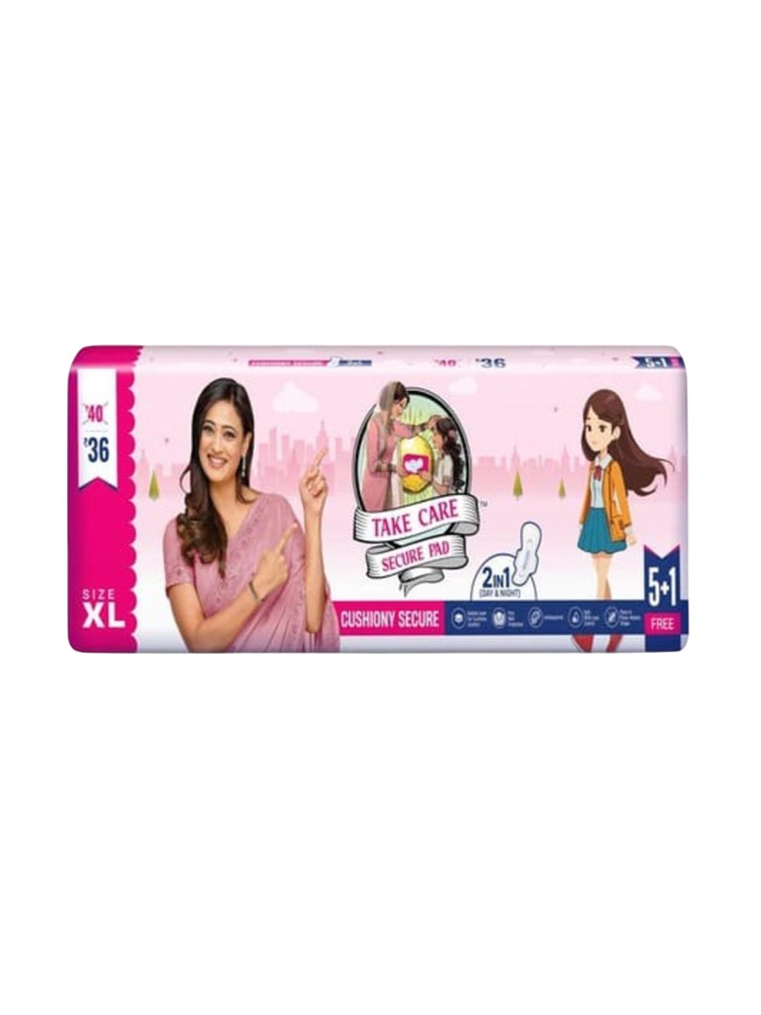 TAKE CARE SECURE PAD Cushiony Secure Ultra Day & Night Sanitary Napkins - XL - 6 Pads-picture-12