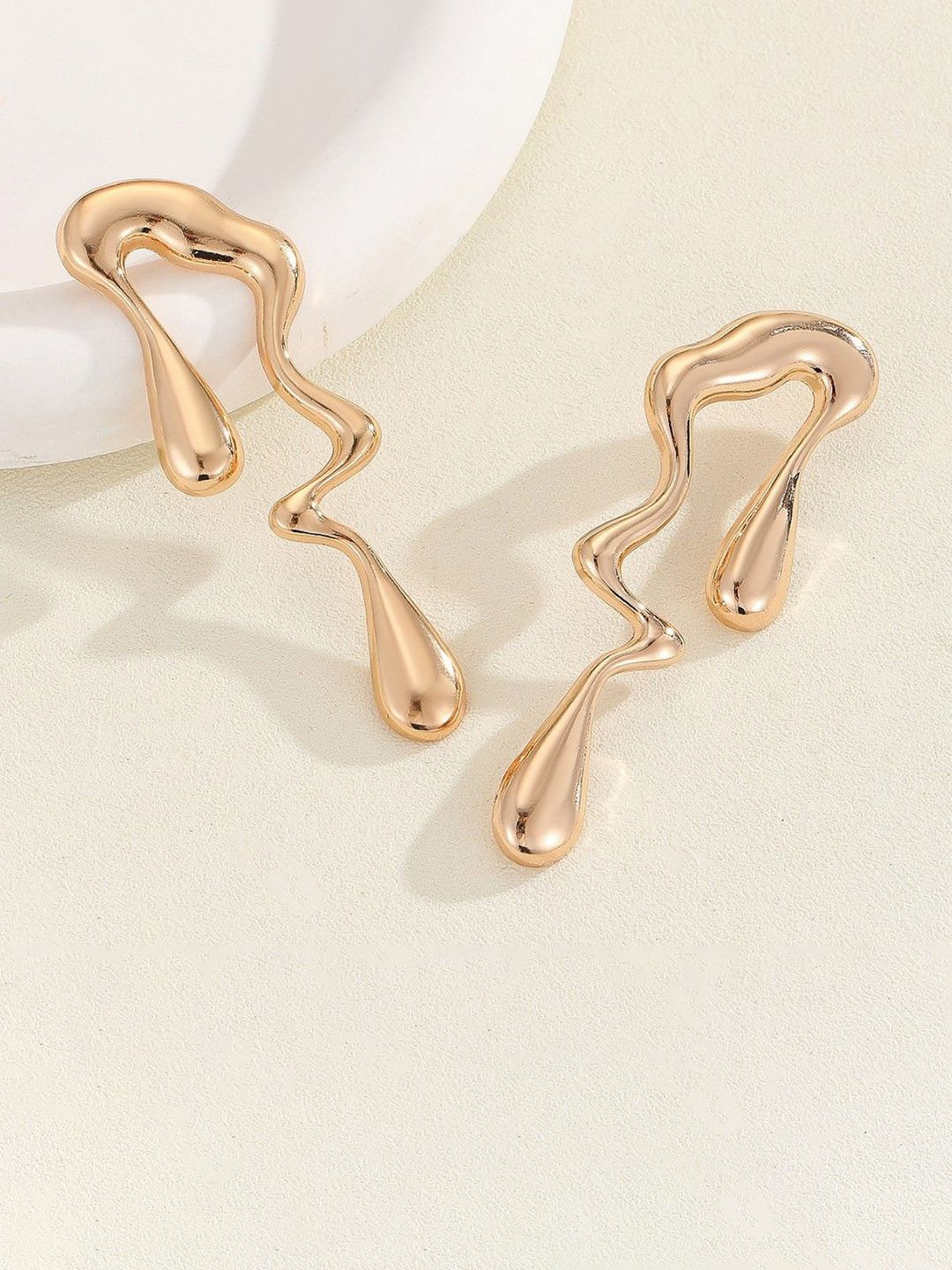 DIVASTRI Gold Plated Geometric Shaped Studs-picture-12