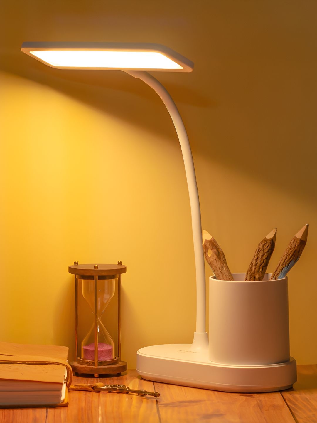WEIRD WOLF White Acrylic Cylindrical Shaped Table Lamp-image-47