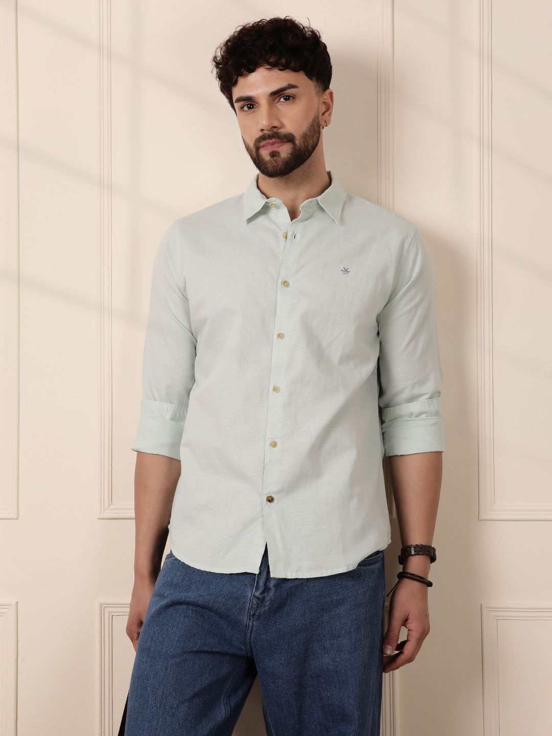 WROGN Men Comfort Slim Fit Opaque Casual Shirt-picture-35
