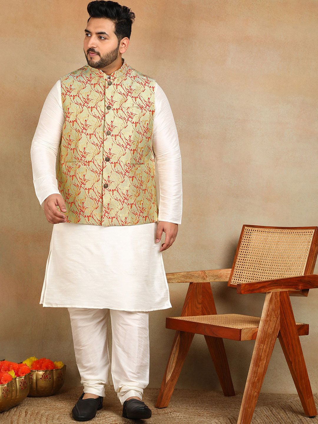 Sztori Woven Design Nehru Jacket-image-41