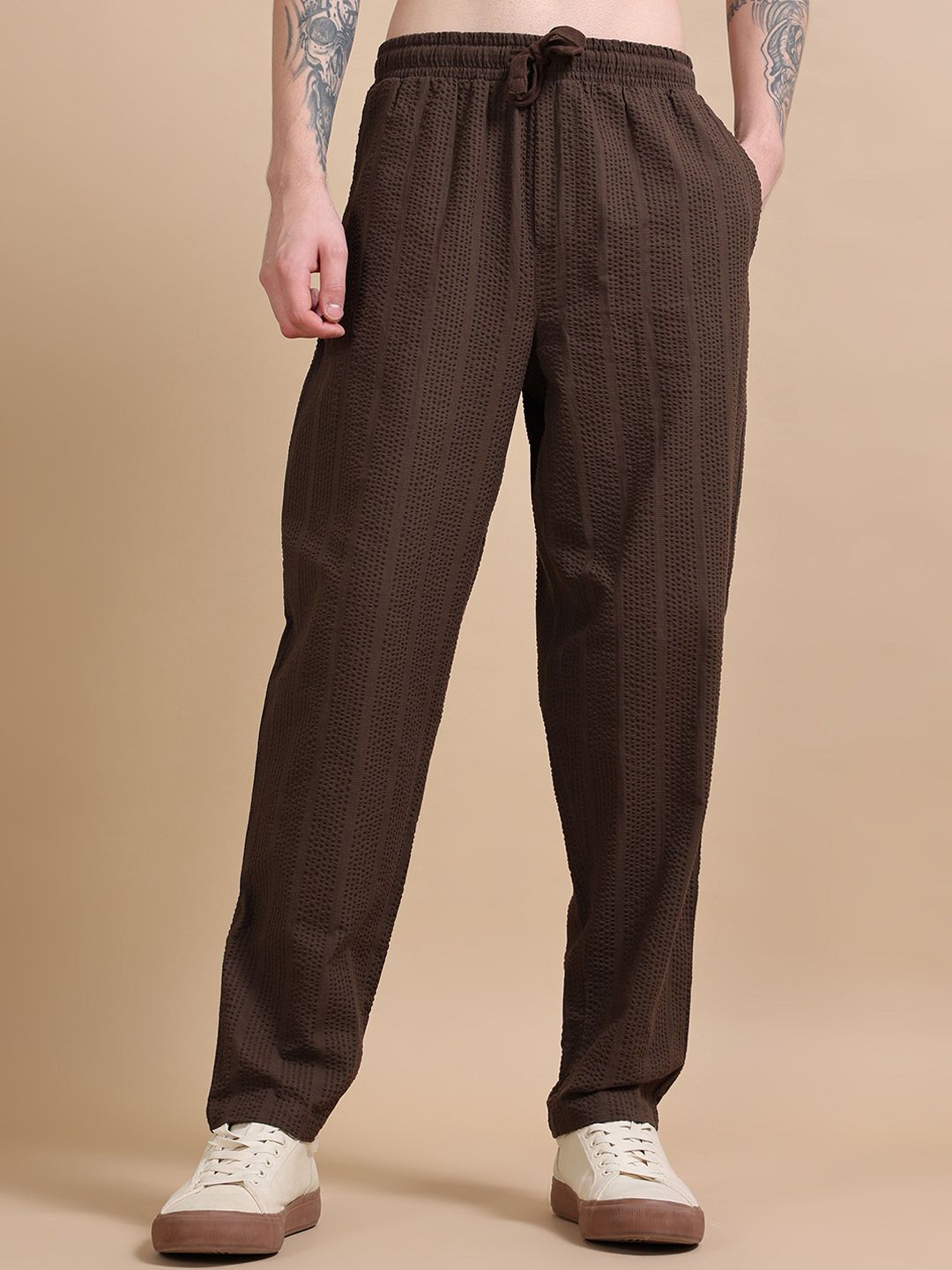 StitchX Men's Relaxed Fit Loungewear Textured Seersucker Resort Jogger Trouser-picture-21