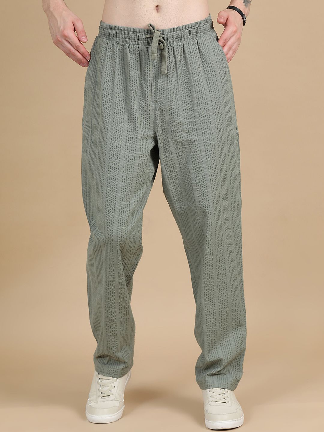 StitchX Men's Relaxed Fit Loungewear Textured Seersucker Resort Jogger Trouser-picture-37