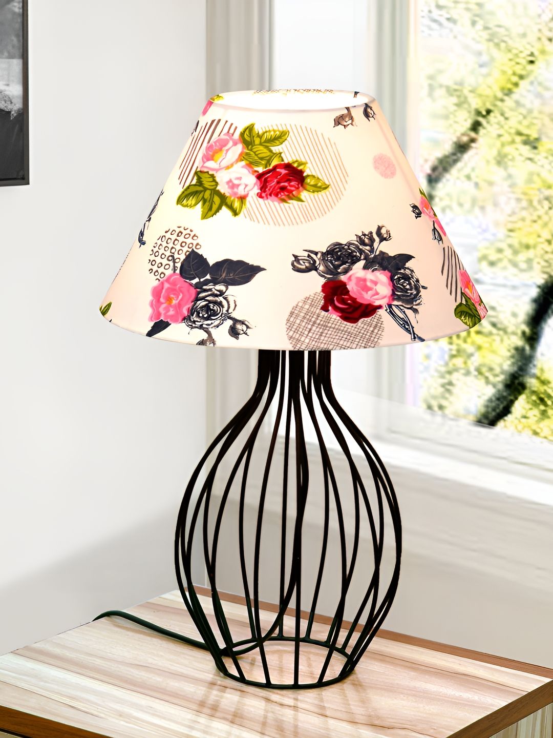 Homesake Red Metal Cylindrical Shaped Table Lamp-image-36