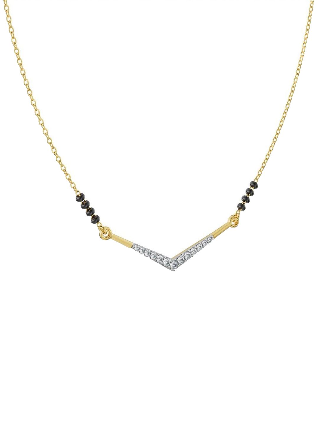 Emori Meera Lab Diamond in 14KT Gold Mangalsutra-image-42