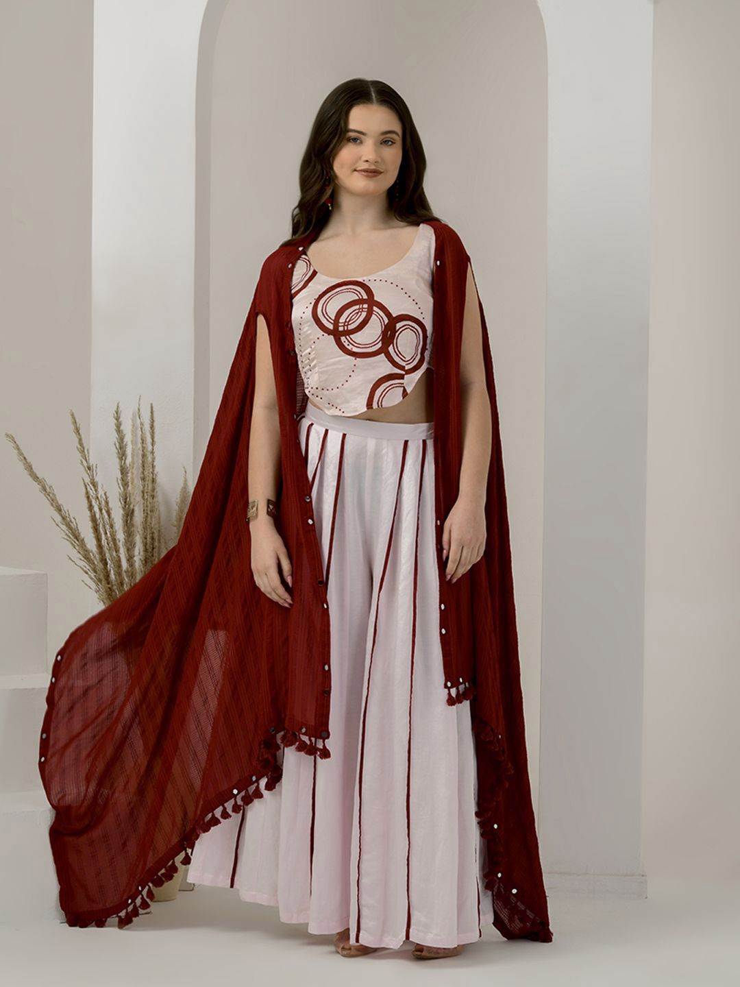 First Resort by Ramola Bachchan Women Embroidered Longline Shrug-picture-28