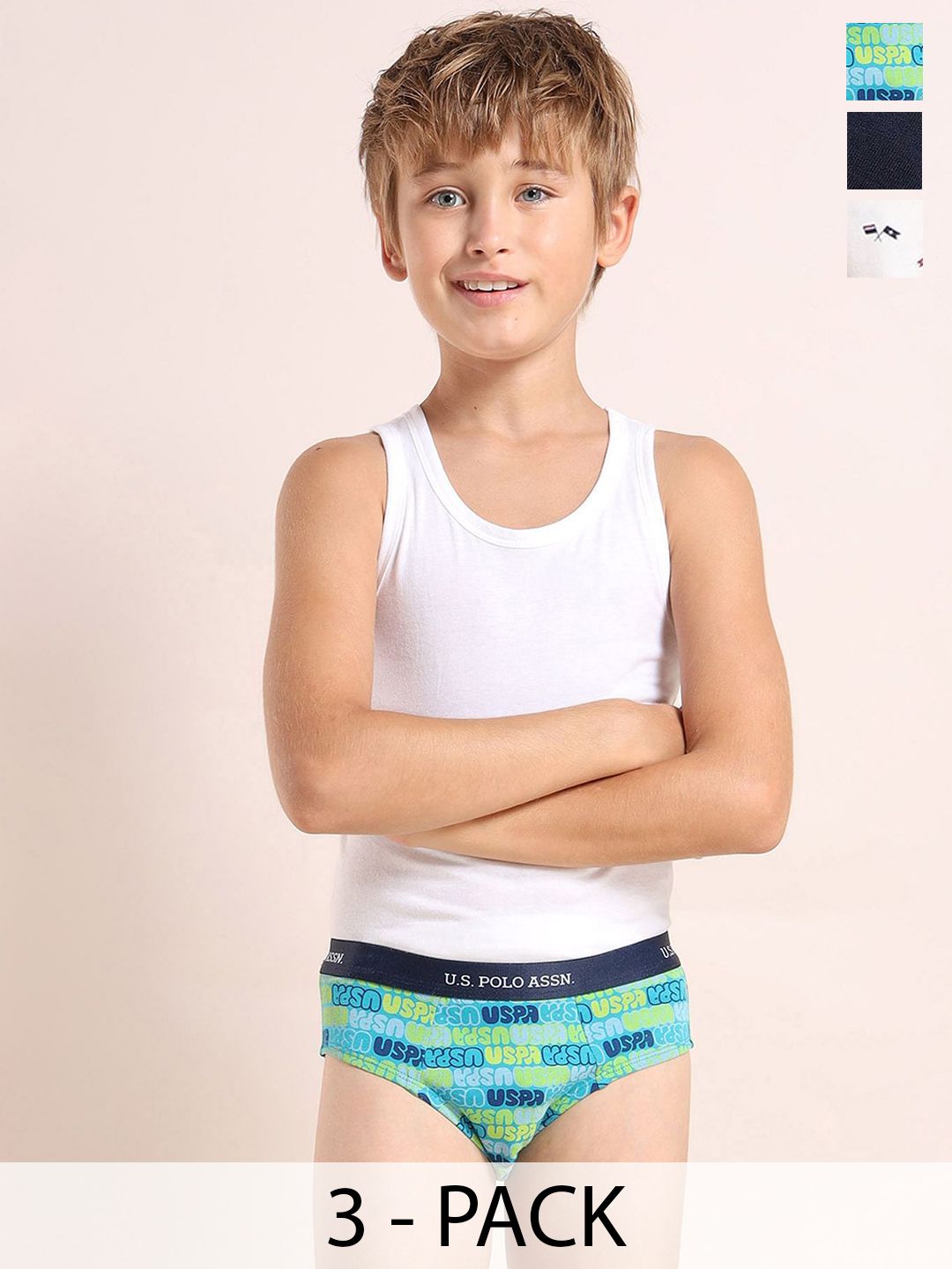 U.S. Polo Assn. Kids Boys Pack Of 3 Anti Microbial Mid Rise Briefs - EKB04-BWN-P3-picture-44