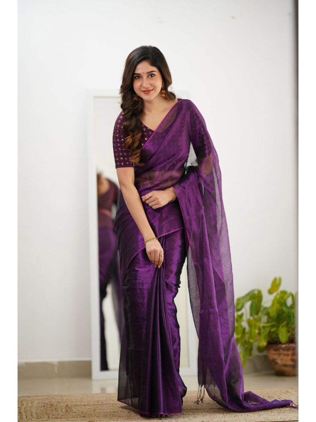 pure tissue saree with multicolored lace and designer blouse – premium ethnic wear for women