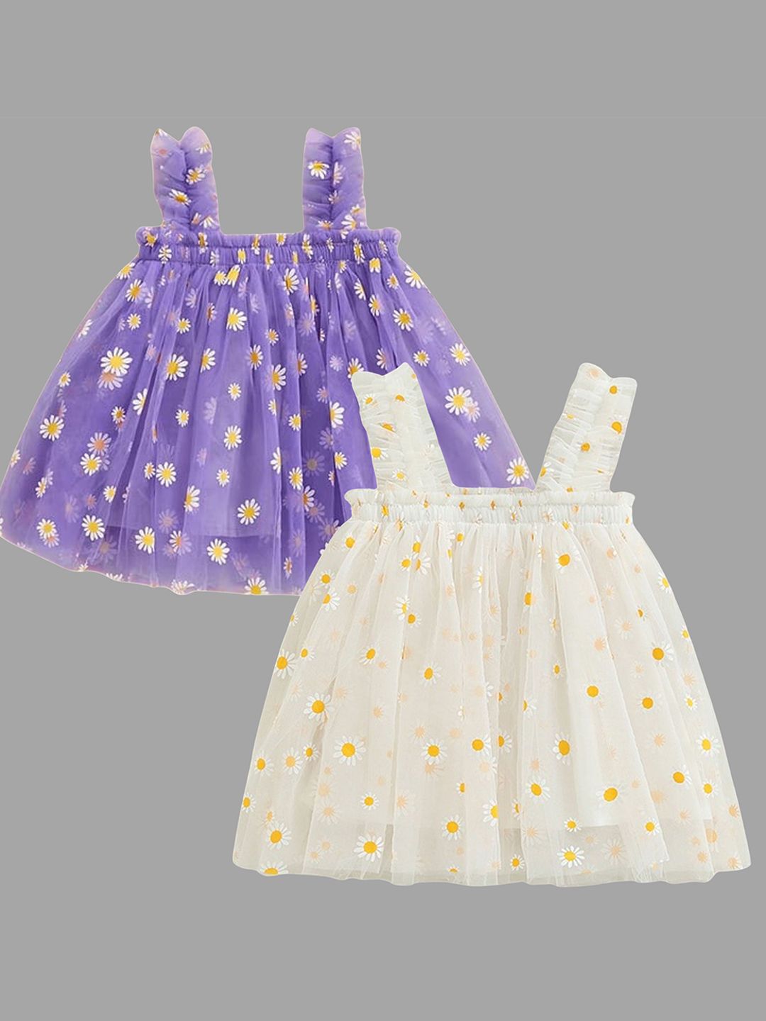 TotzTouch Floral Print Ruffled Net A-Line Dress-image-21